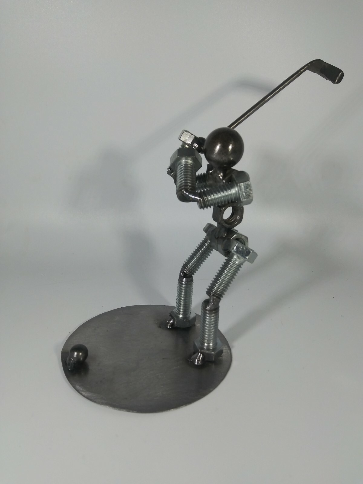 Golfer Metal Bolt Figurine, Miniature Athlete