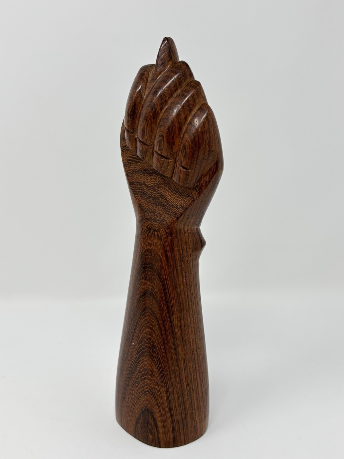 Vintage MCM Hand Carved WOOD Mano FIGA Fist Sculpture Protection Fortune 6″