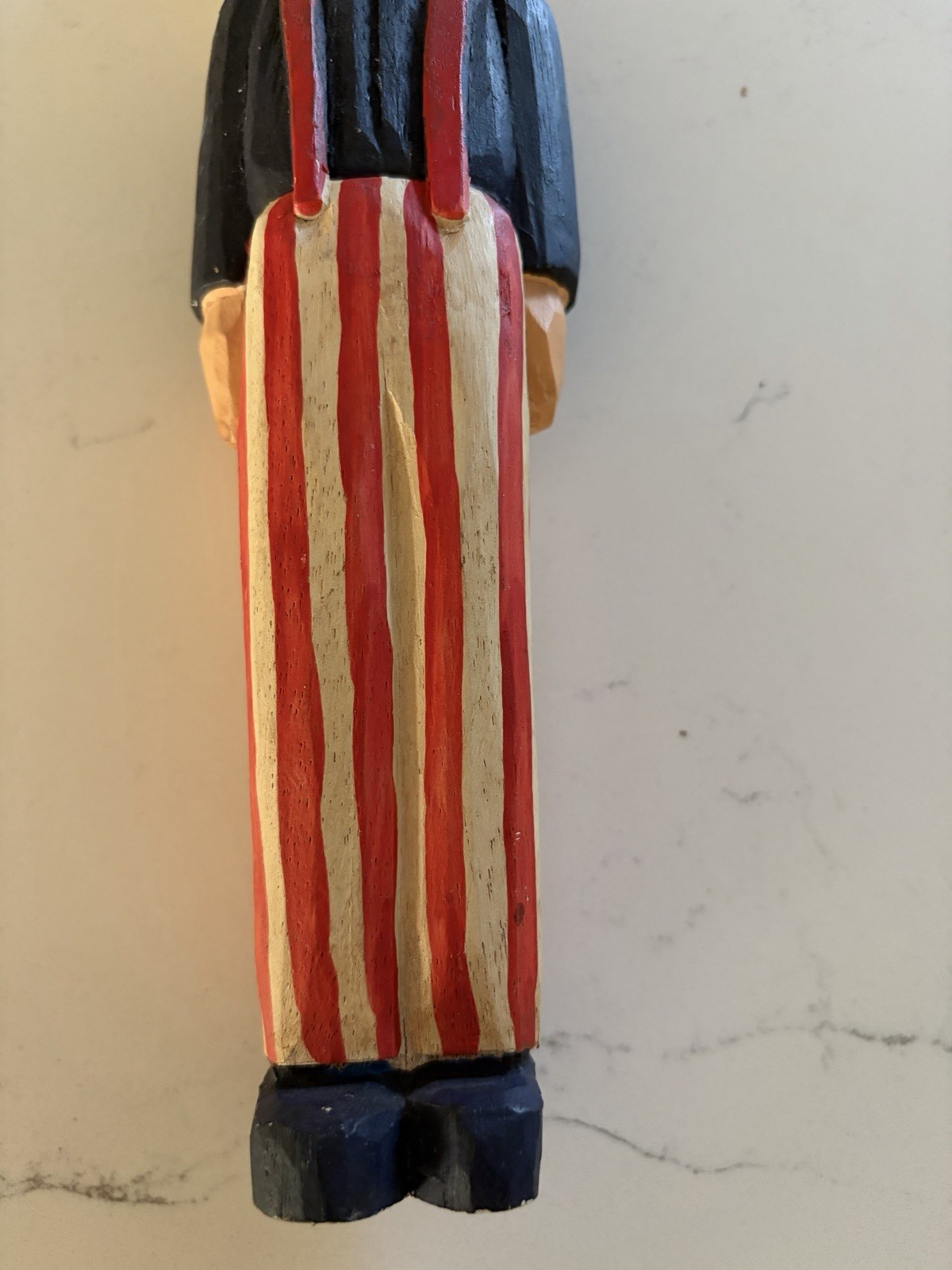 James Haddon Uncle Sam Figurine Patriotic Folk Art Signed Wood Hand Carved 12″