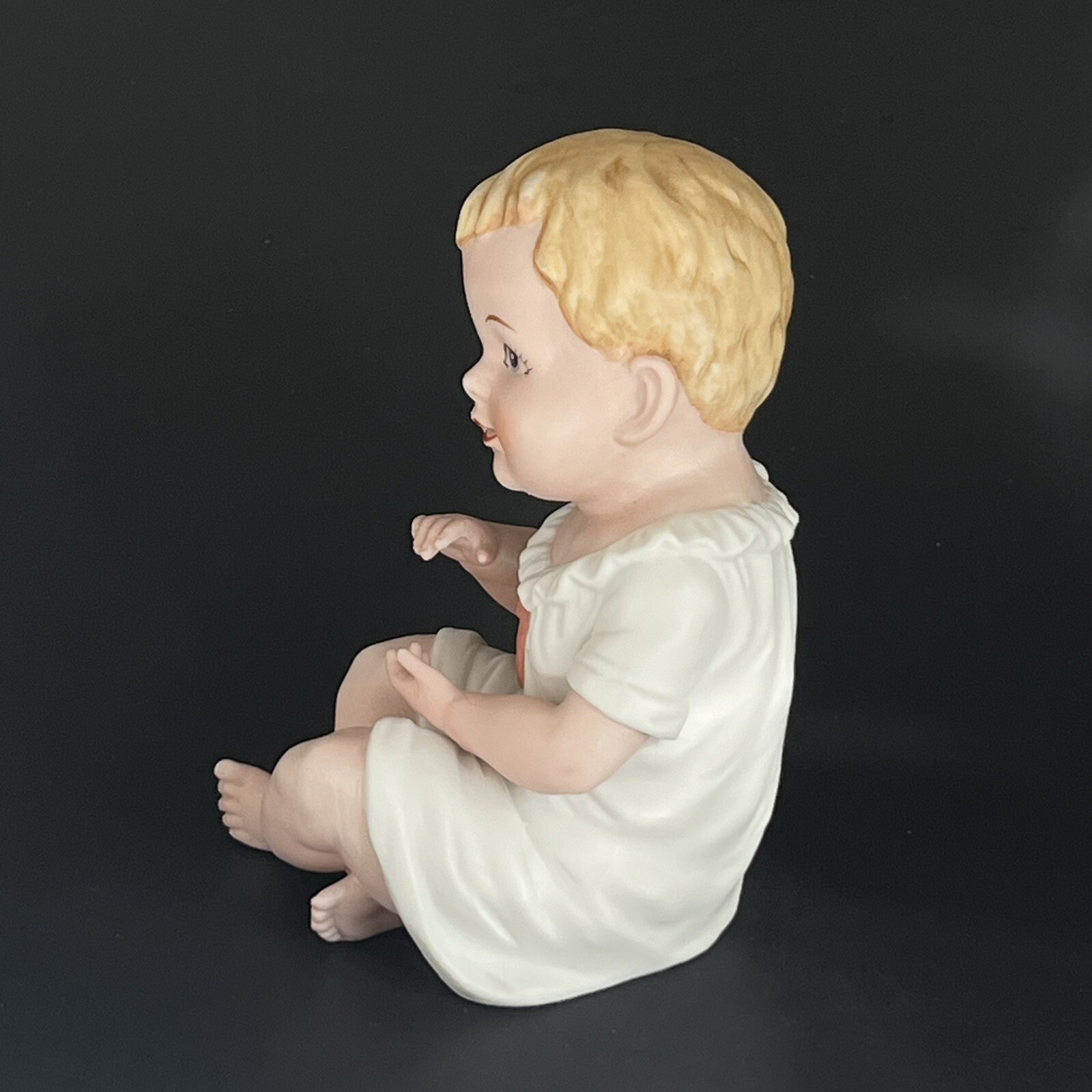 Vintage ANDREA by SADEK Find Bisque Piano Baby Playful Whimsical 6 Inches Tall