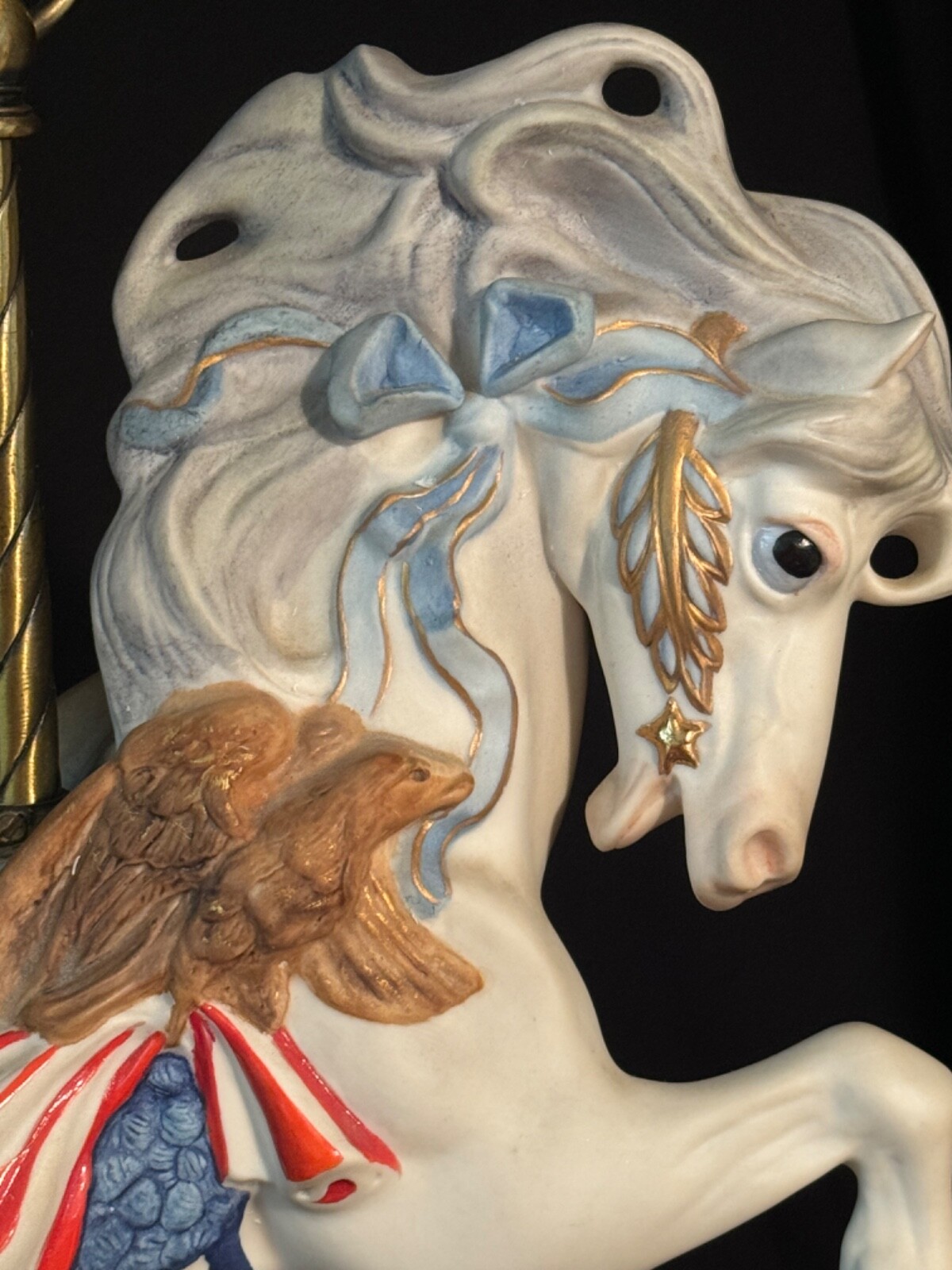 Cybis Bicentennial Carousel Horse, Ticonderoga Made 1975 / 12″/ 3lbs-6oz / #409