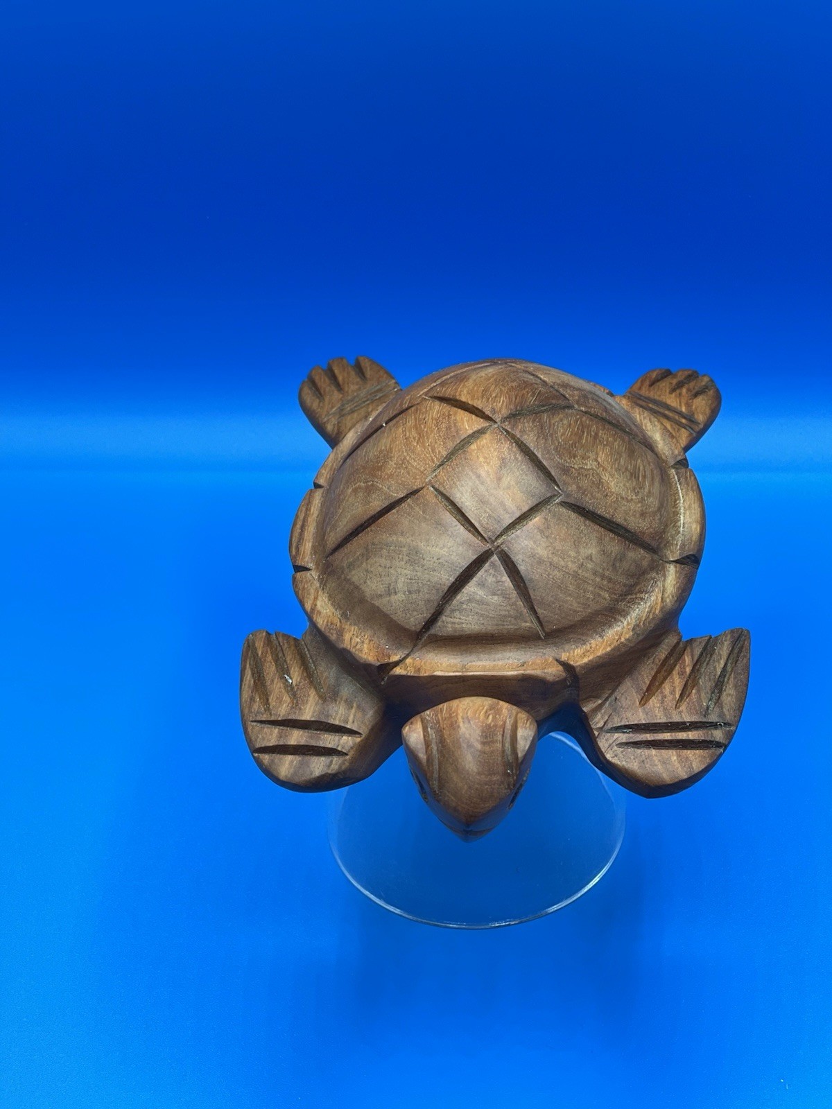 Old SEA TURTLE Hand Carved Exotic Wood Art Sculpture Figurine Vintage