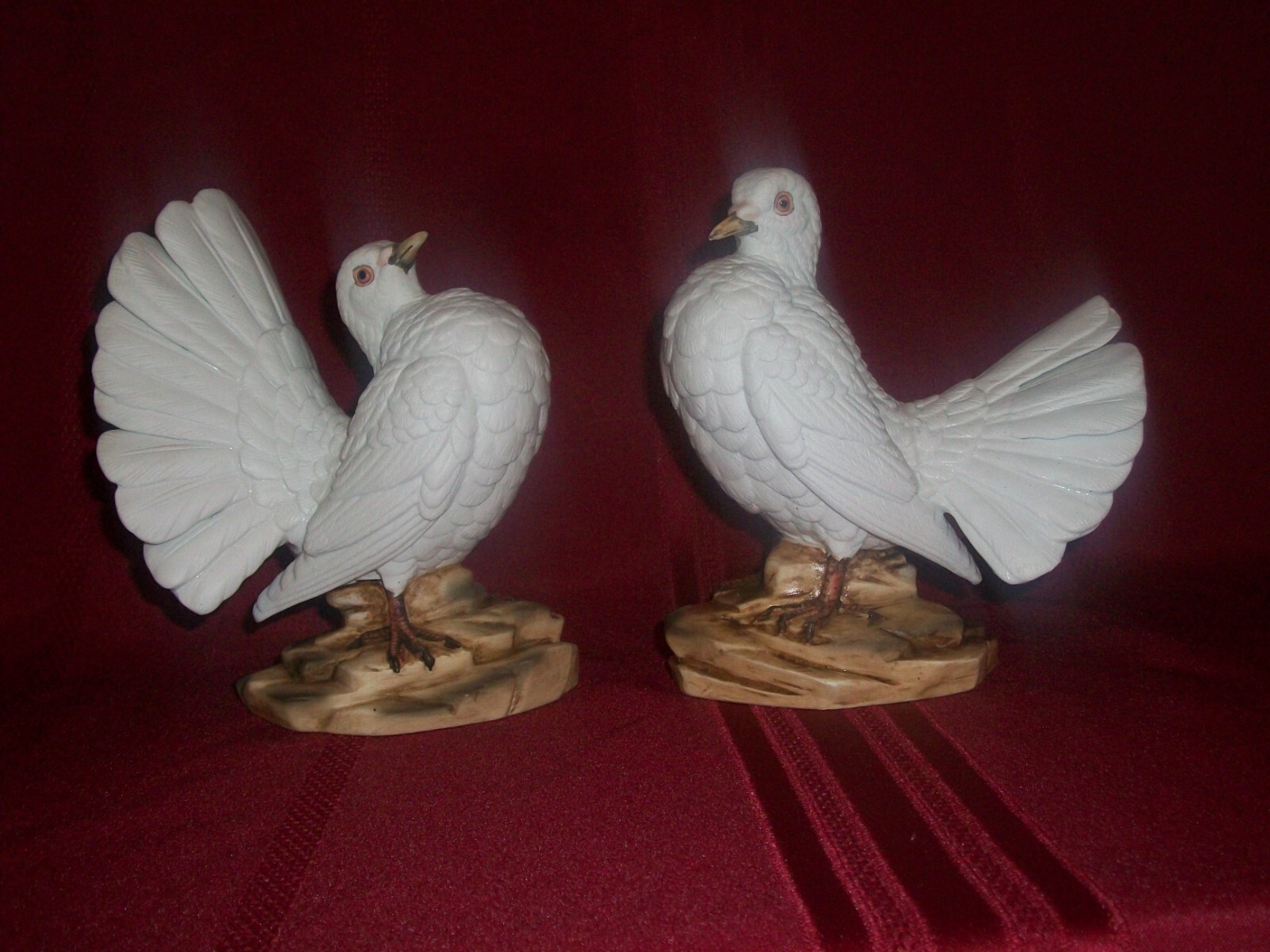 Pair Ethan & Allen White Dove Figurines # 3208 Made In Japan