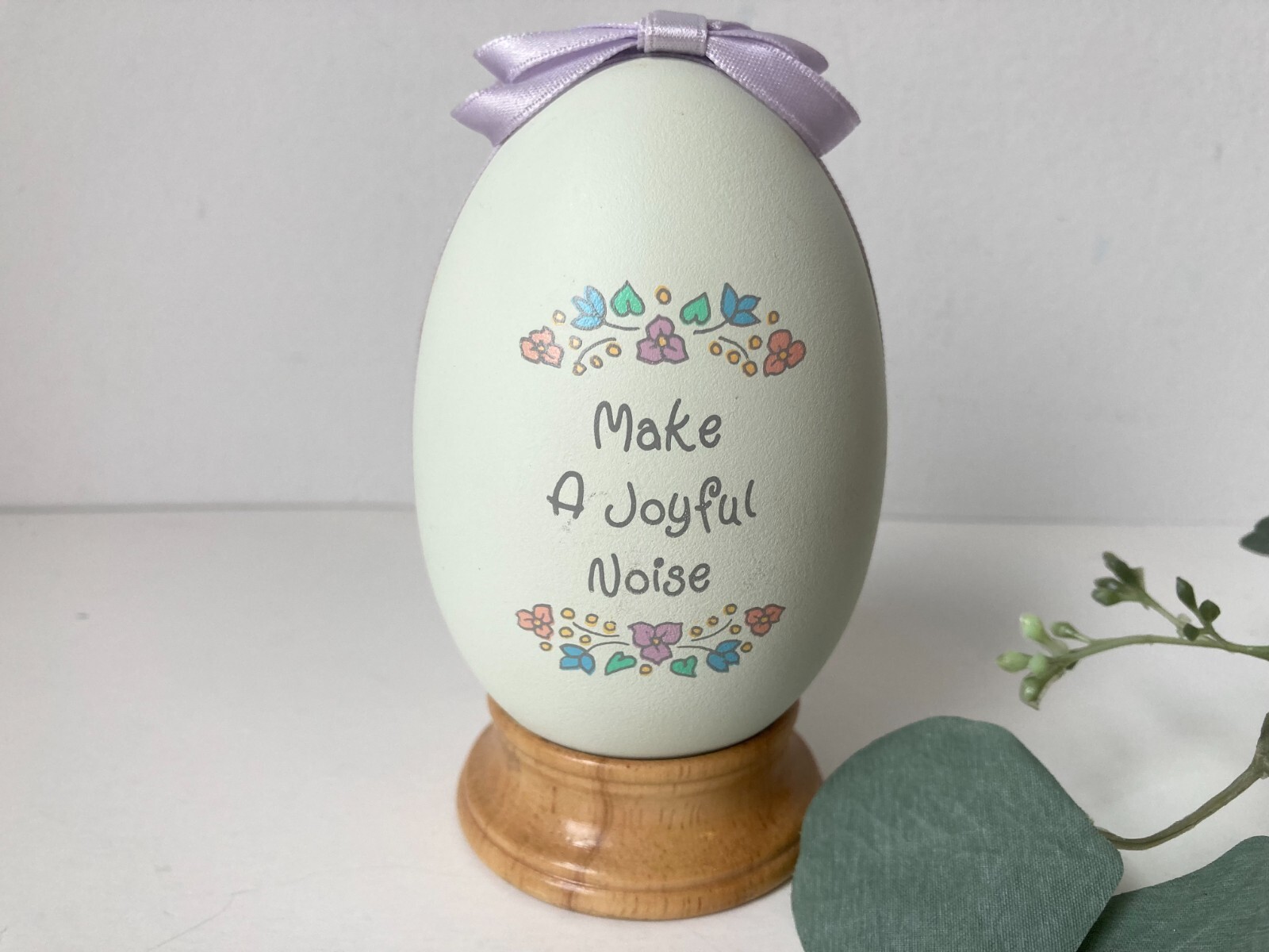 VTG Precious Moments Filigree Egg Make A Joyful Noise 1992 Wooden Base 595888