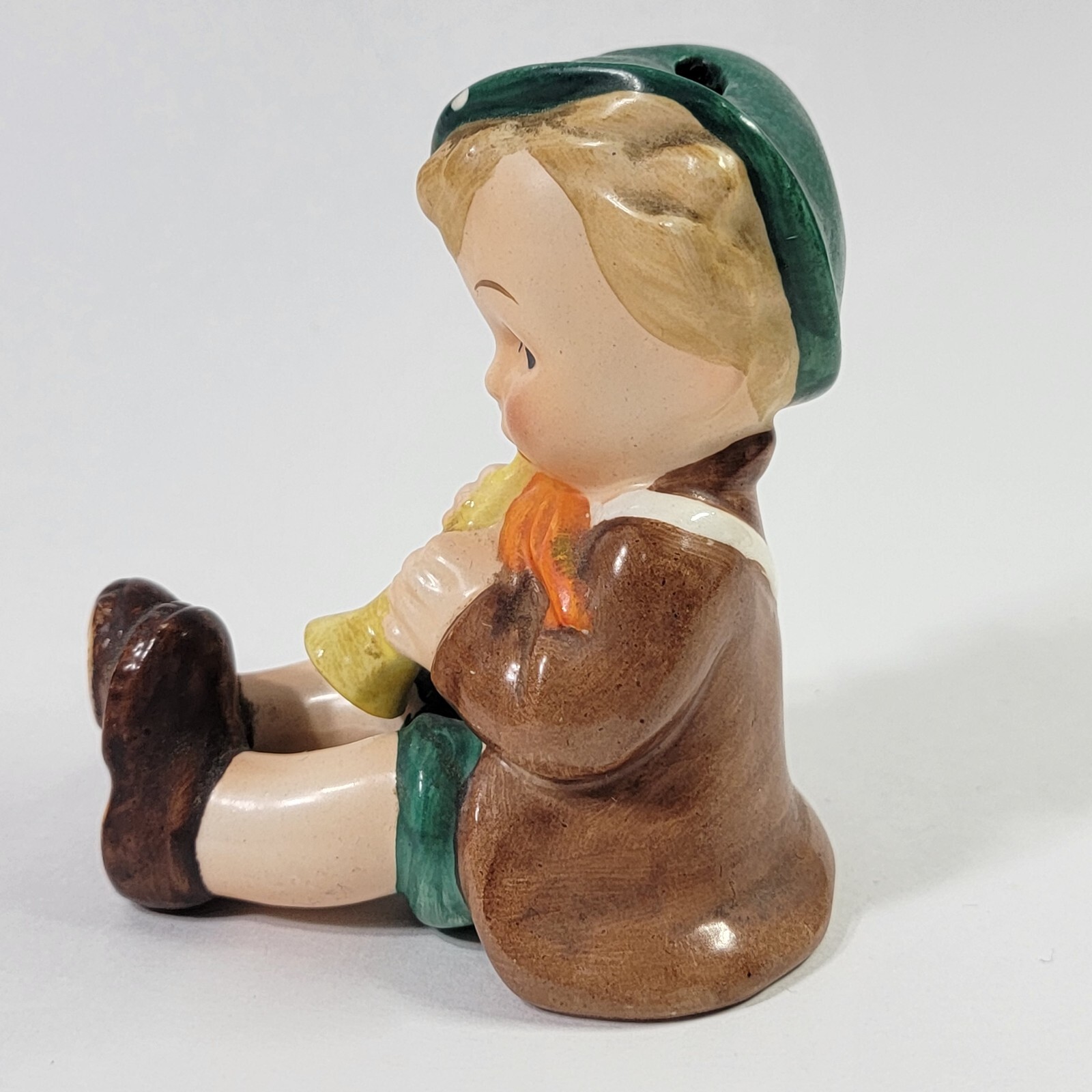 Goebel Boy With Flute 4″ Figurine KF #25/0 1950’s Chip on Hat TMK1