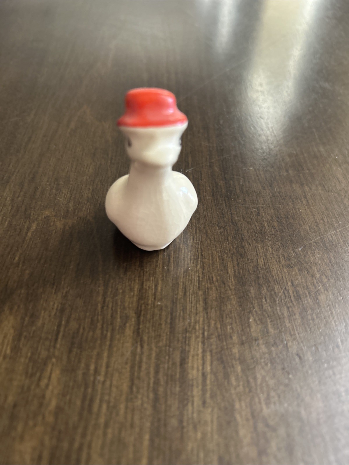Vintage Miniature Ceramic Goose Figurine Red Hat Whimsical Farmhouse Decor