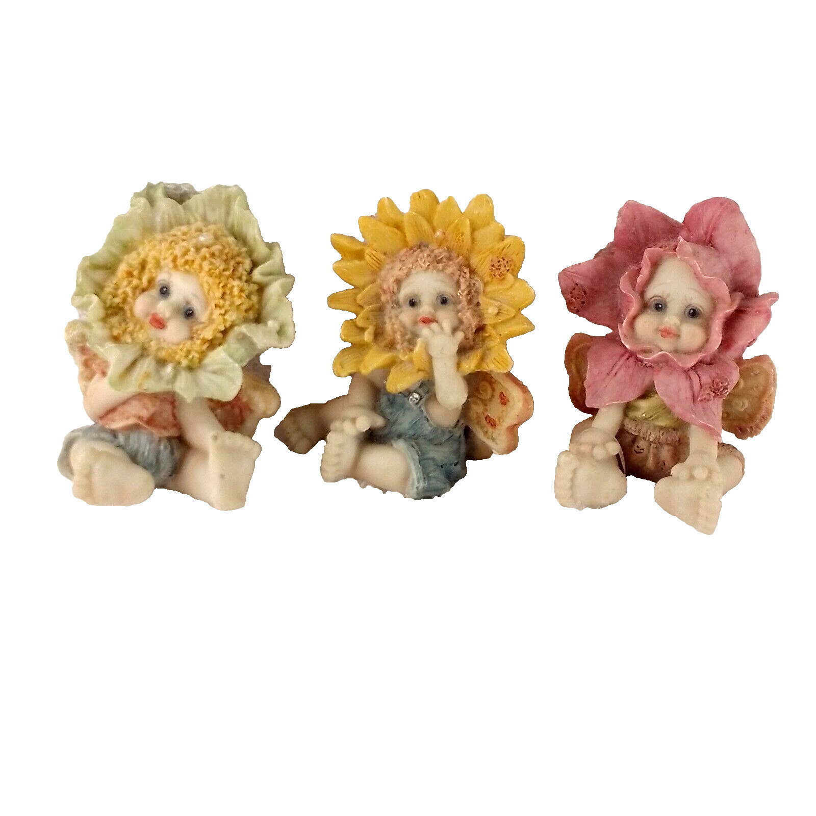 K’s Collection Resin Flower Baby Figurines Set Of 3 Collectable Decor B11-2129
