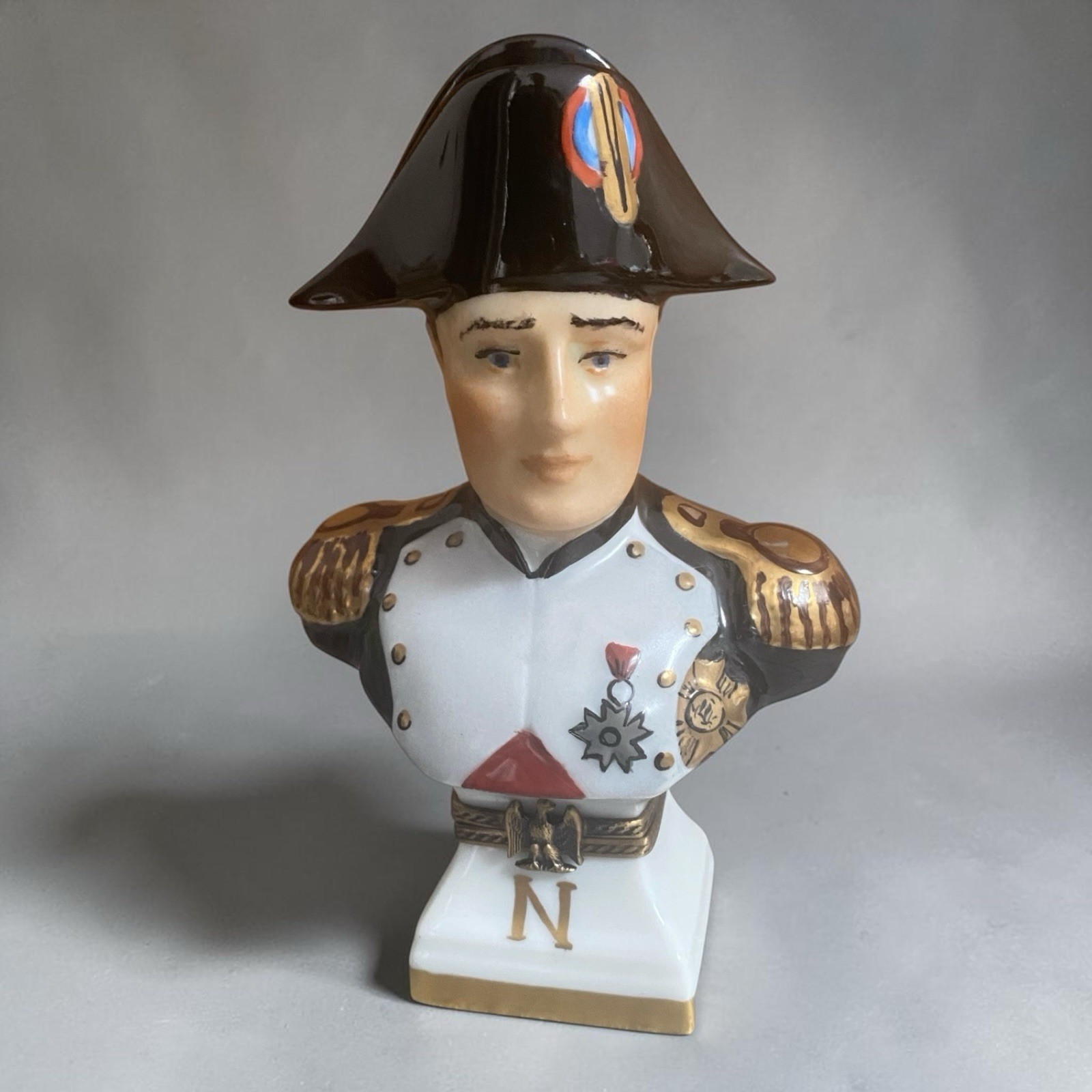 Limoges Napoleon Bonaparte Porcelain Bust Limited Trinket Box RARE