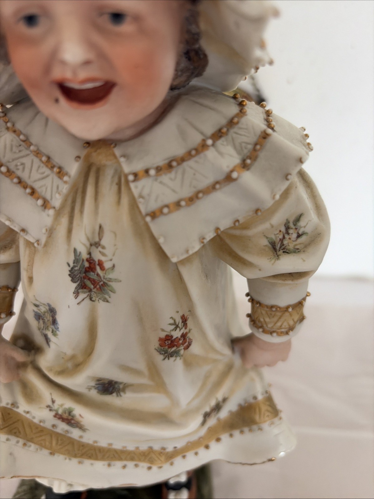 A Pair Of Antique Bisque Figurines Children Framers Late 19th Century