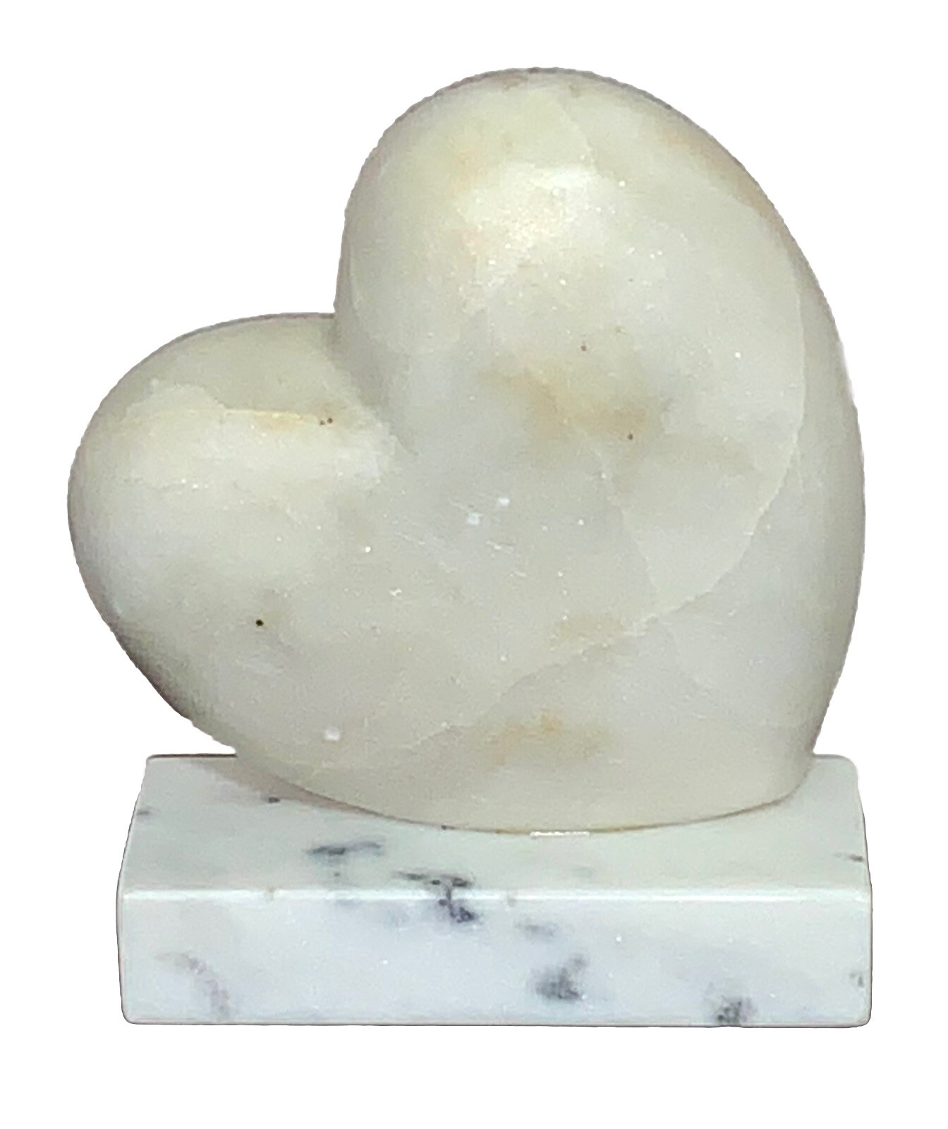 Modern Contemporary Carved Polished Marble Heart On Marble Base Made In India