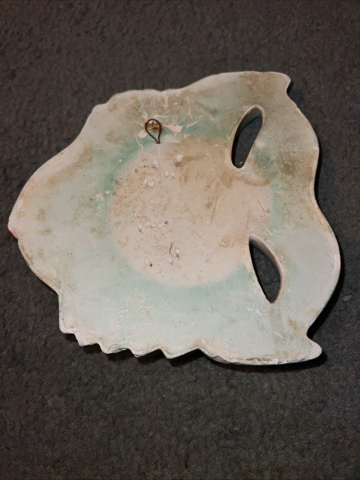 Vtg 60’s UNMARKED Miller Studio Type Green Fish Chalkware Wall Plaques Set 2