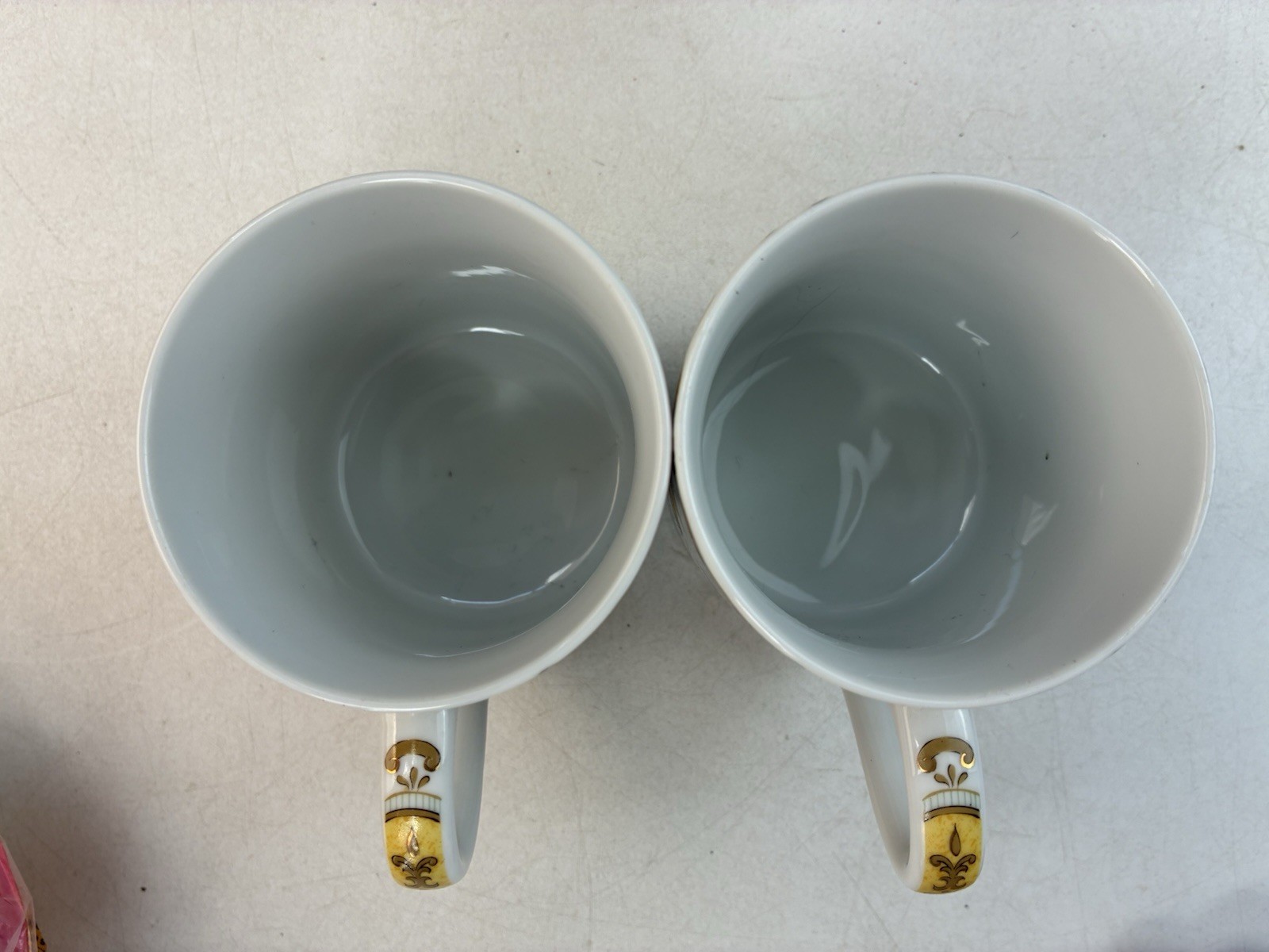 2 Late 20th Century Decorative Ceramic Mugs, Adrea Sadek, Preservation Society
