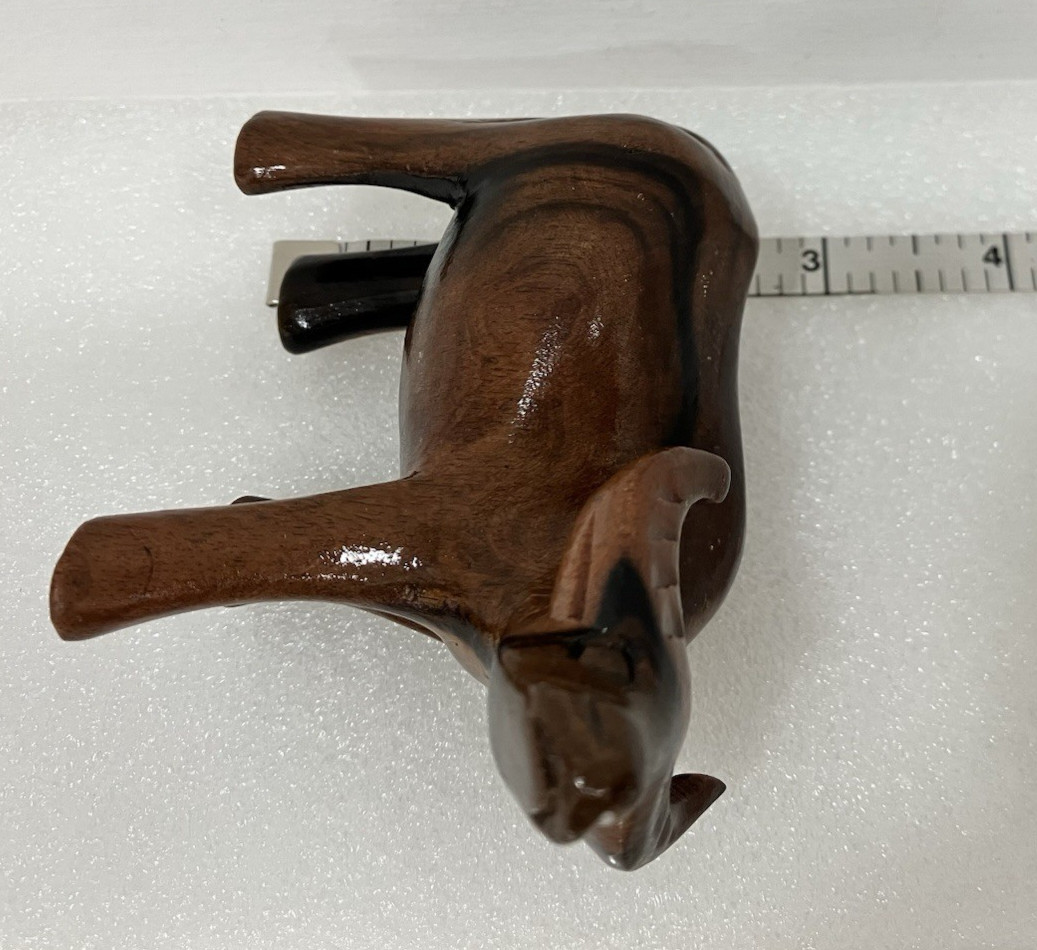 Smooth Wood hand-carved WATER BUFFALO OX standing Philippines