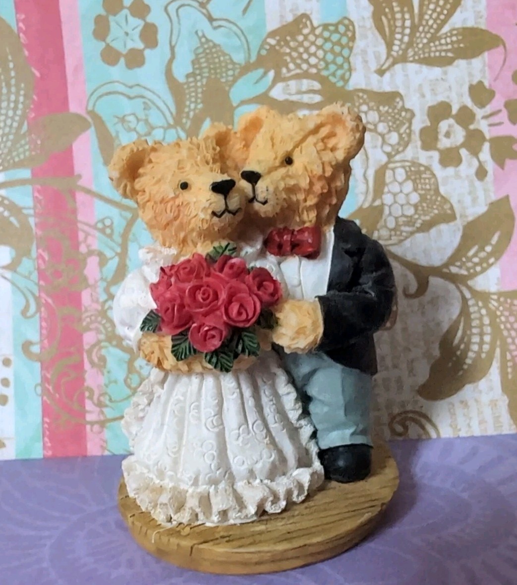 Wedding Celebratio Small Bear Couple With Roses CuteWedding Bridal Shower Gift
