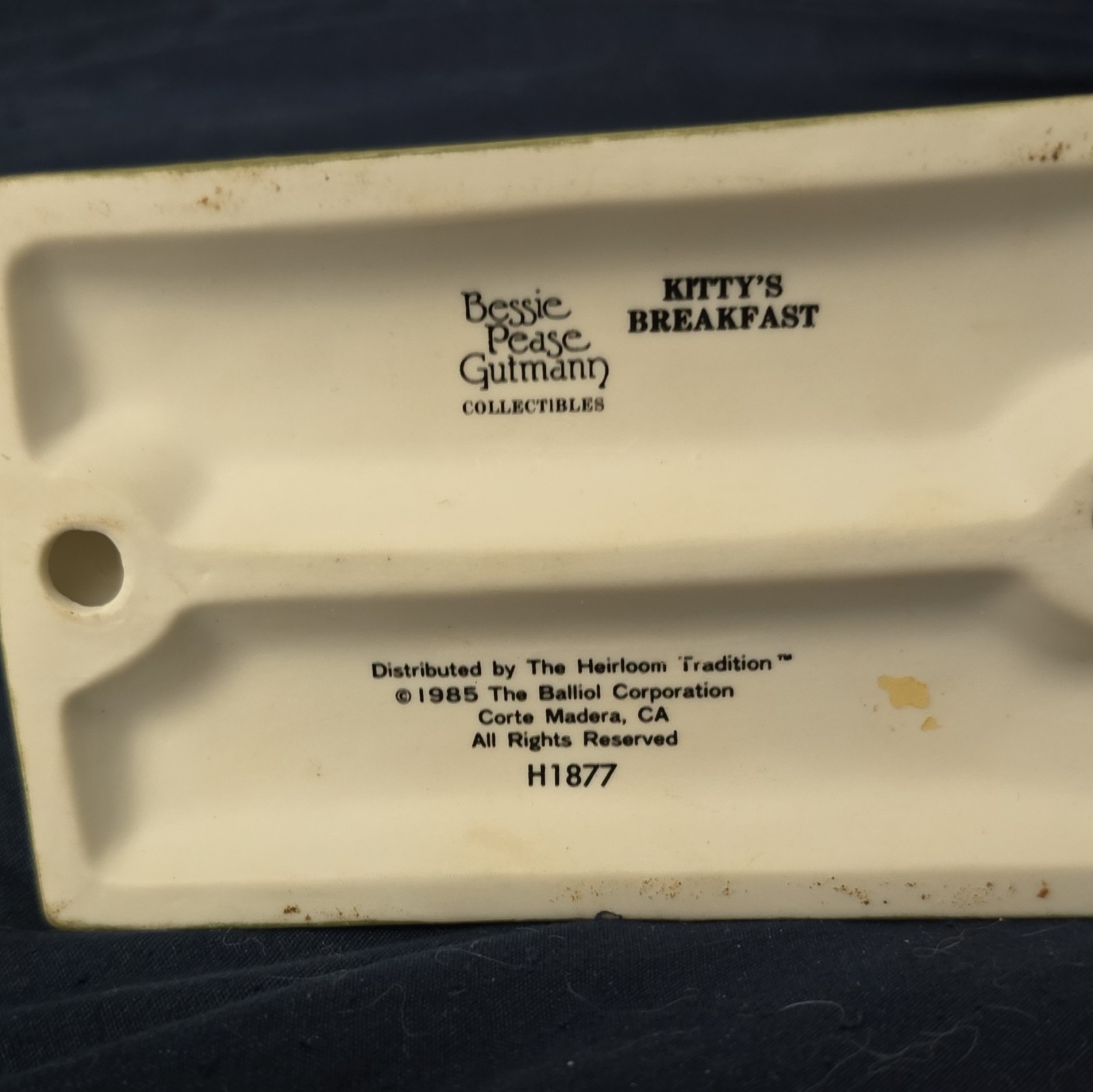 Bessie Pease Gutmann Kitty’s Breakfast Ceramic Figurine 1985 Batch Production