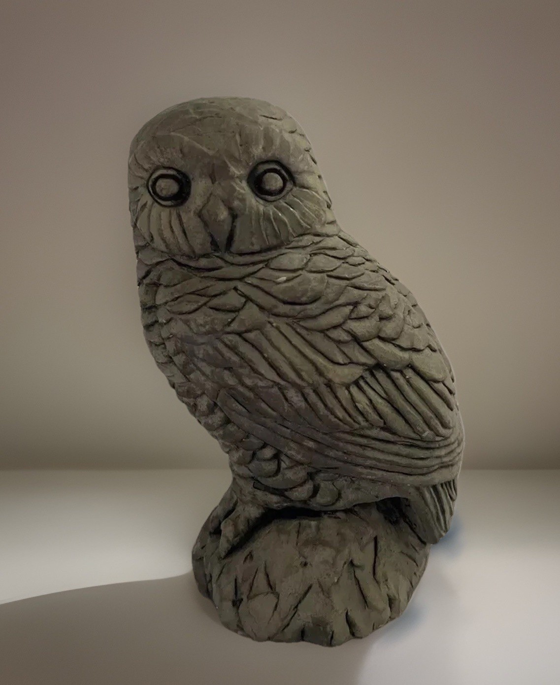 1985 Glacier Ice Age Vintage Owl Figurine Composite Resin 5” Tall