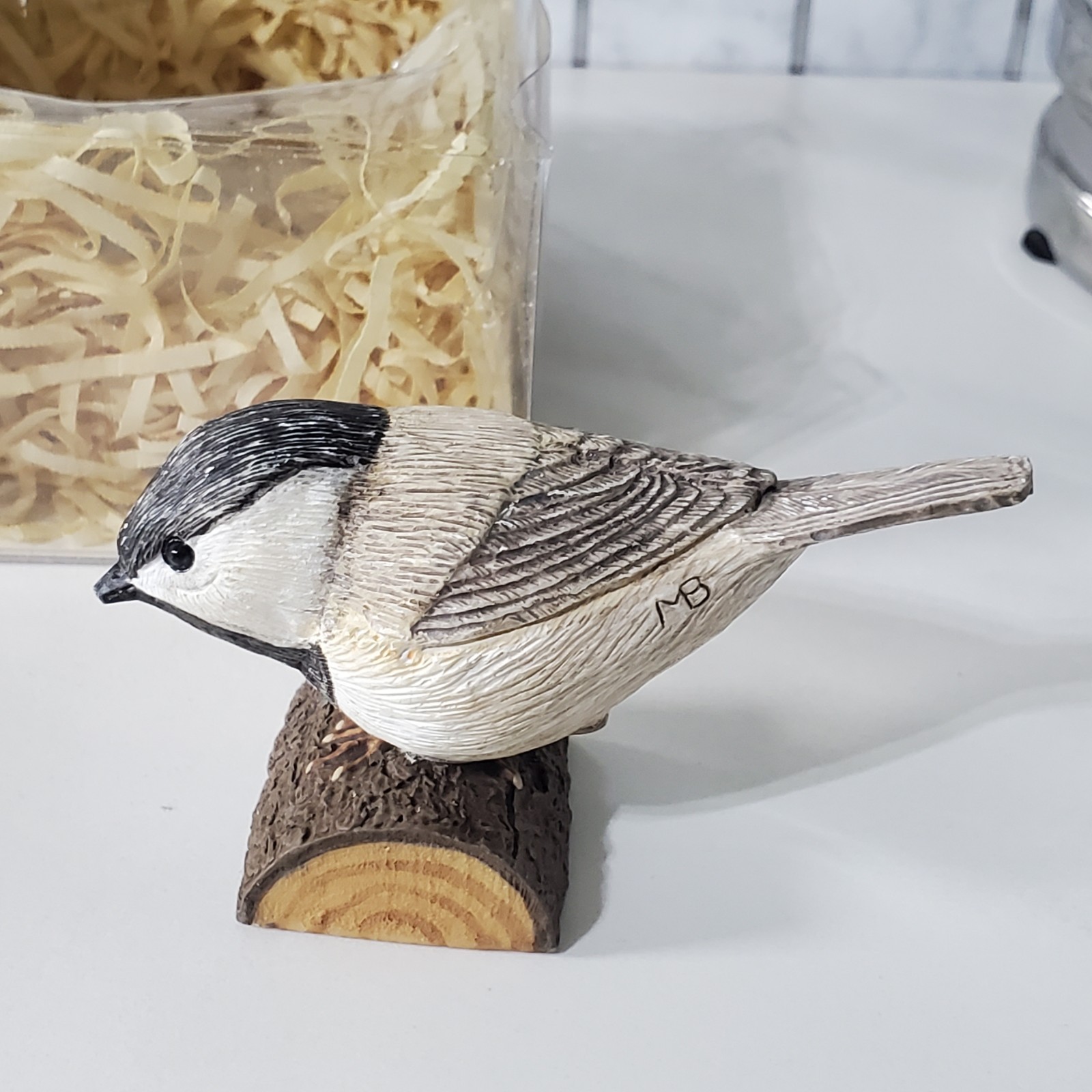 Marjolein Bastin Natures Black Capped Chickadee Birds At My Window Figurine