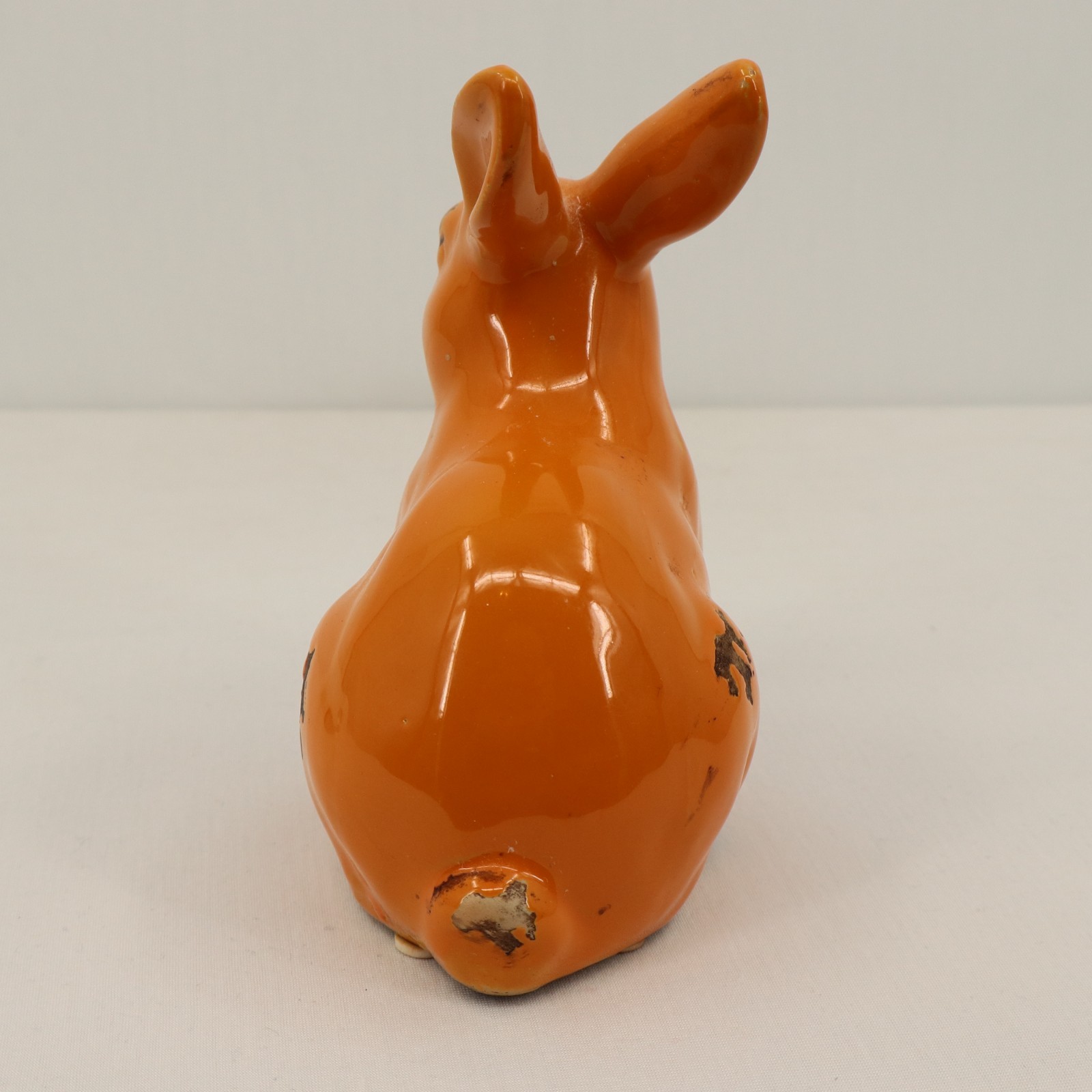 T T Collections Orange Crackle Glaze Bunny Figurine 6in Ceramic P5543