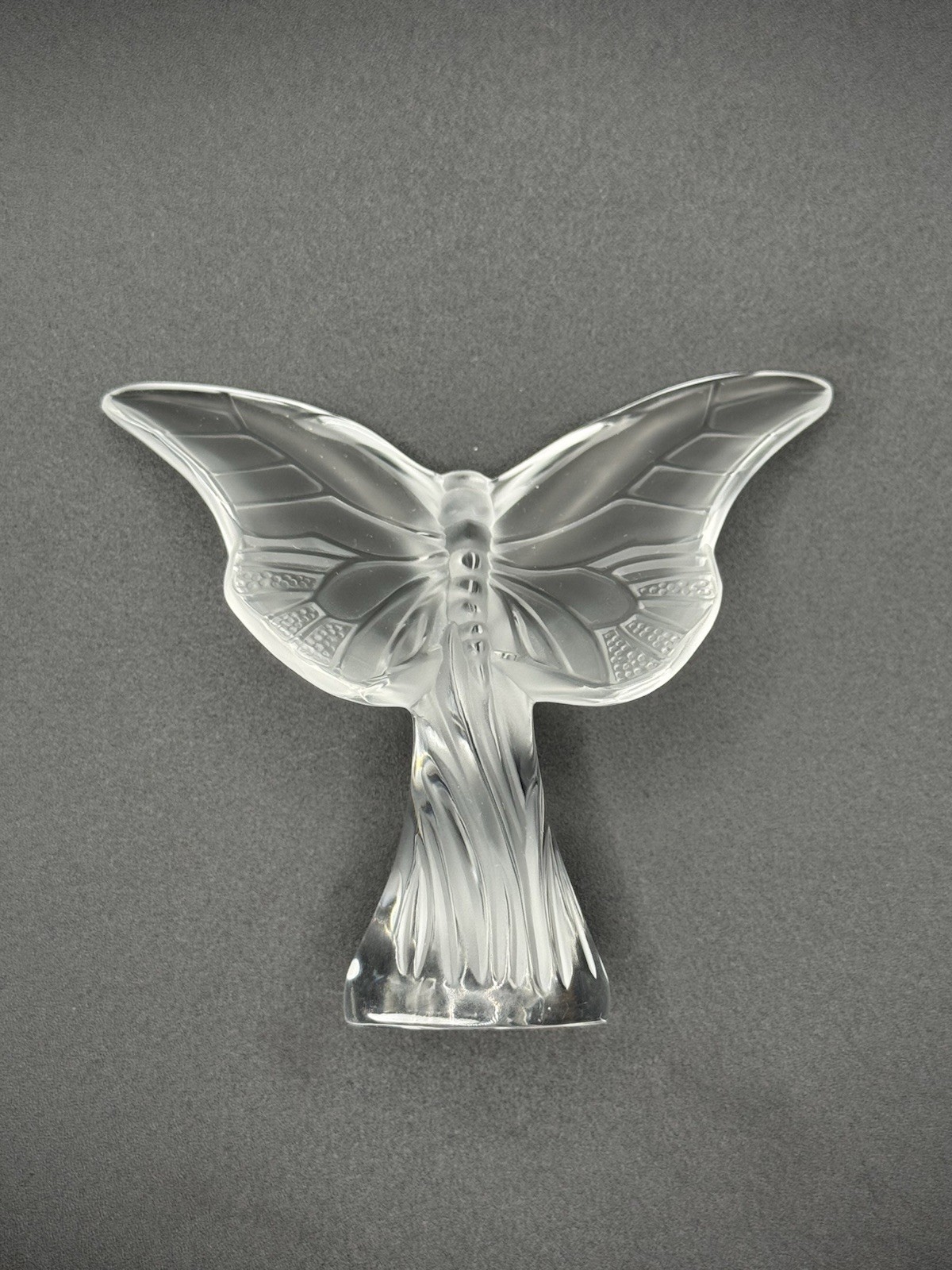Lalique France Crystal Papillon Butterfly Figurine – Frosted & Clear