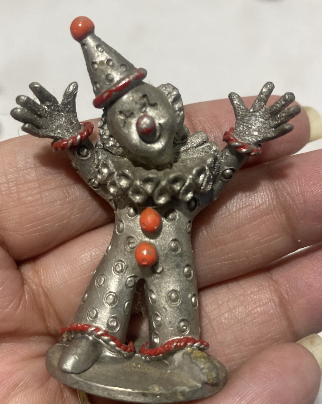 Spoontiques pewter with swarovski crystals . Circus Clown Figurines Set of 7