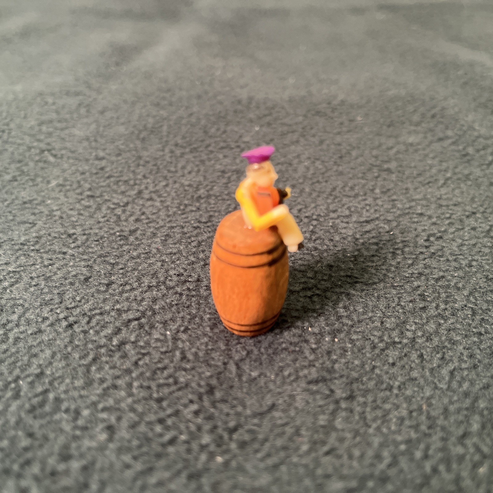 12 Vtg Miniature Ragtime Band Musicians on Wooden Barrels Japan 1940’s Lot Small