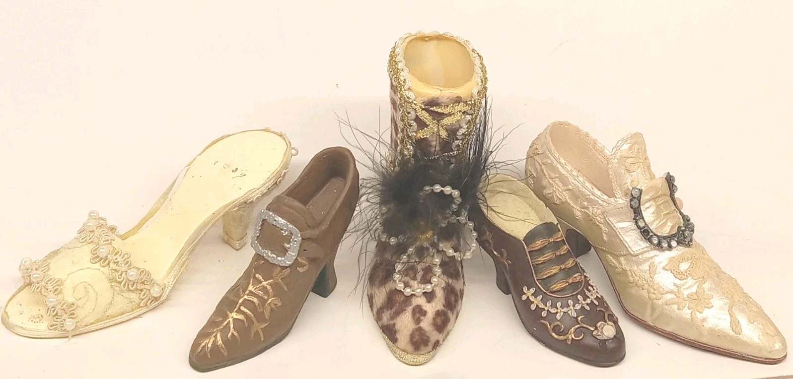 20 Hard To Find Victorian-style Lady Porcelain/Ceramic Shoe Collection Decor