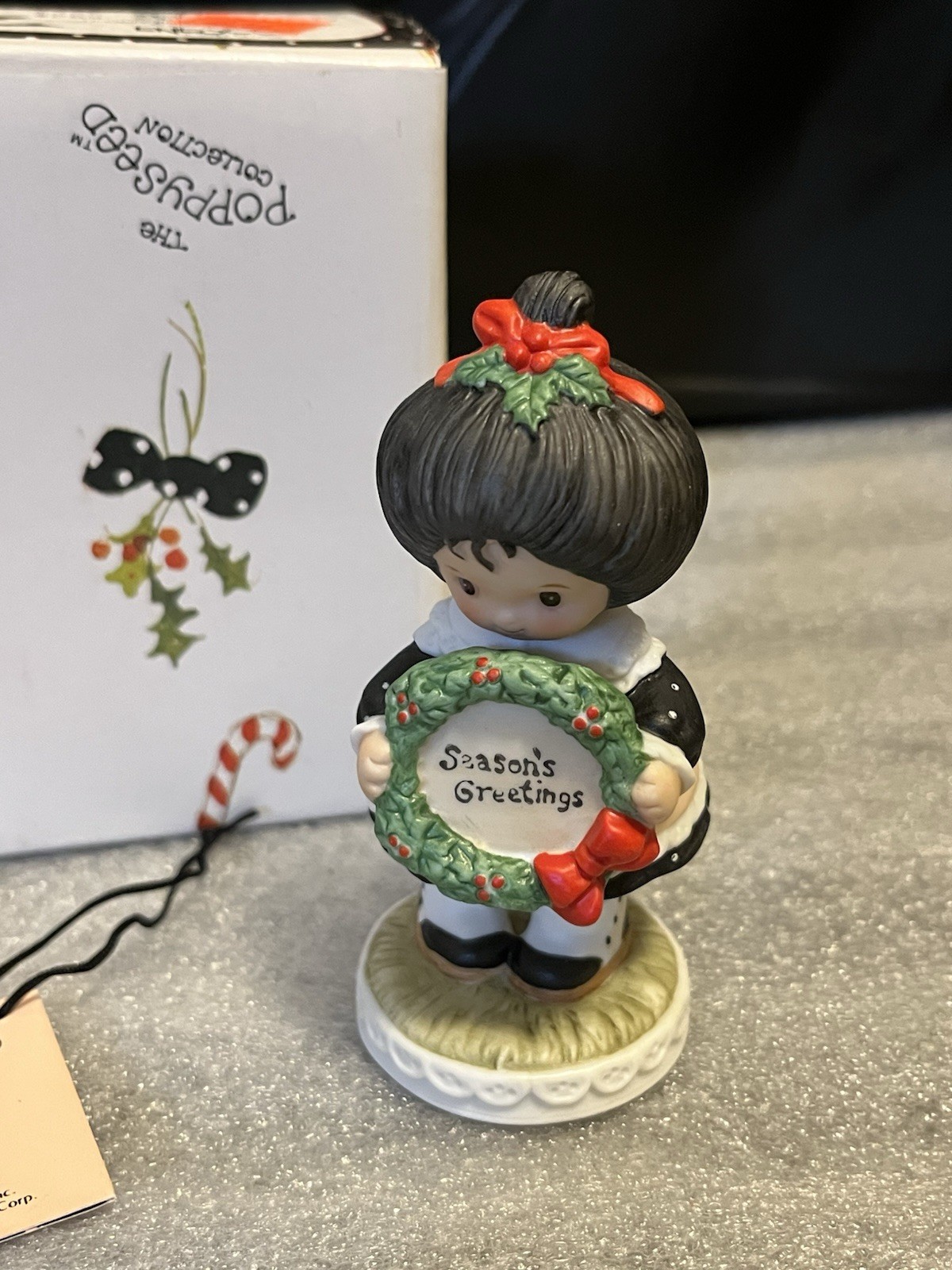 Vintage Enesco The Poppyseed Collection – Girl with Christmas Wreath