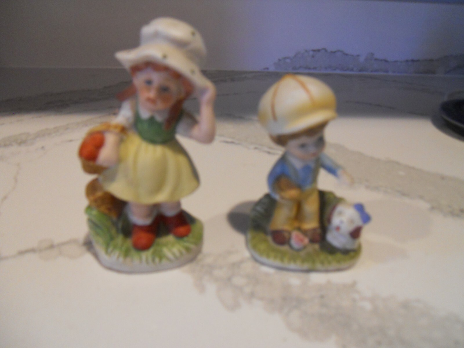 Vintage Set Homco Boy and Girl Figurines Ceramics 1970’s 1980’s Retro Home Decor