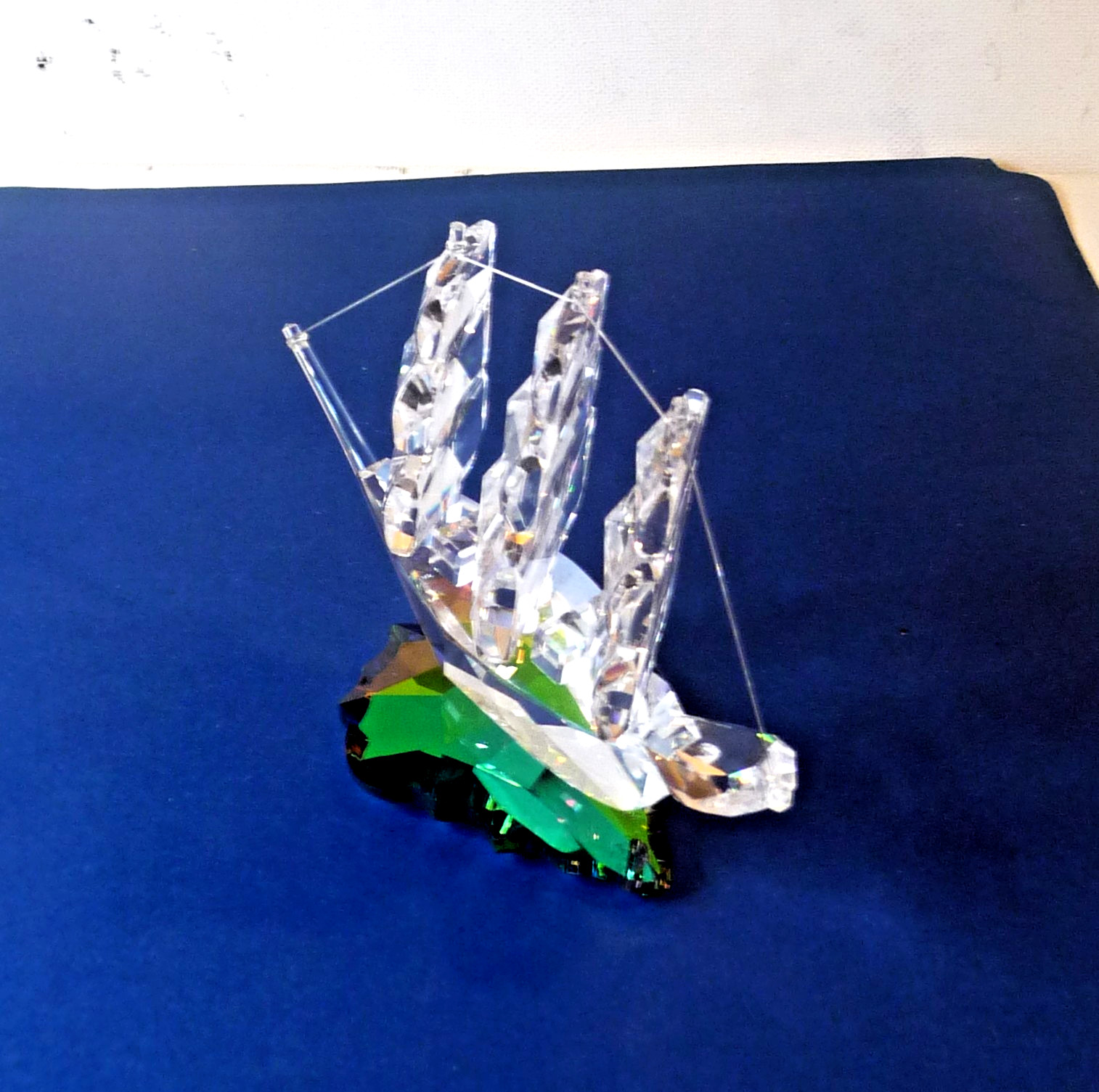 Rare Vintage 1990 The Crystal World #693 Square Rigger Ship ~ Signed