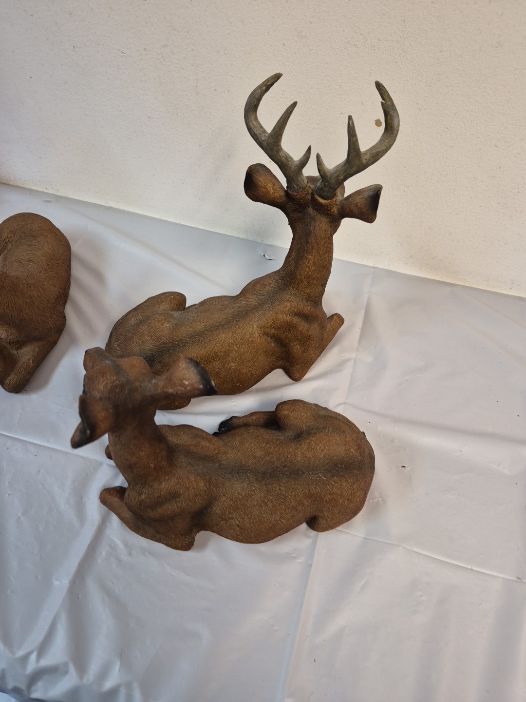 Vintage Homco 1985 Deer Fawn Family 3 Figurines- Buck & Doe Unmarked