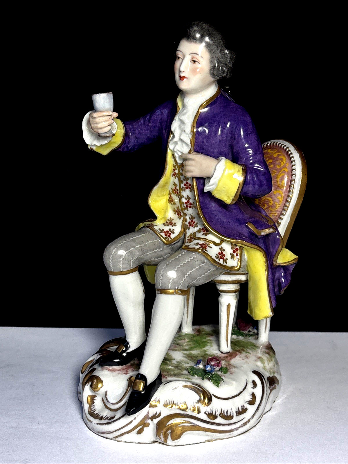 Antique France Samson Gentleman Rococo Louis XV Style Porcelain Figurine