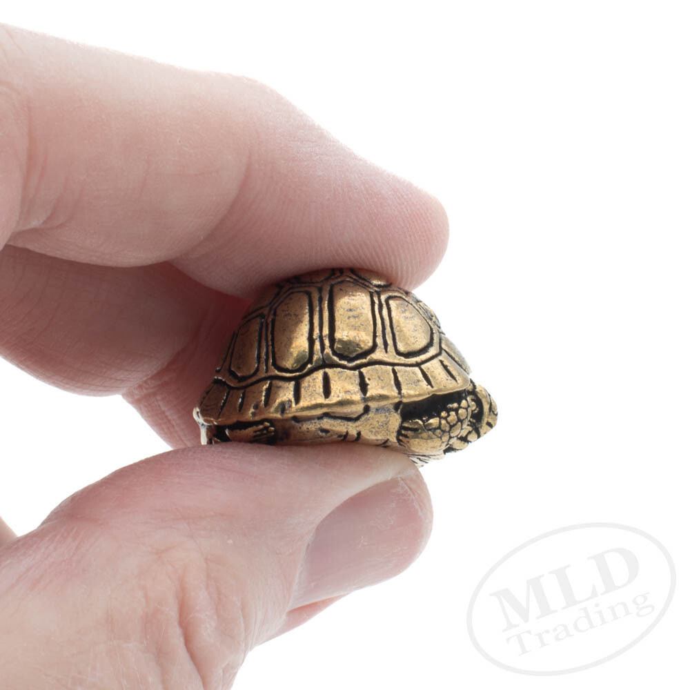 Mini Brass Turtle Figurine 1″ – Symbol of Protection & Longevity Feng Shui Decor