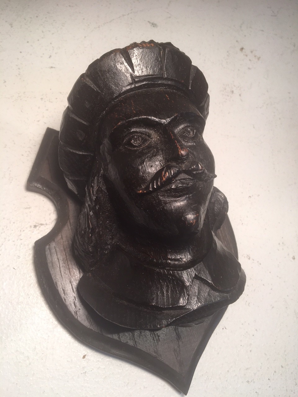 ANTIQUE EUROPEAN OAK WOOD CARVED MEDIEVAL RENAISSANCE MAN ORNATE WALL PLAQUE ART
