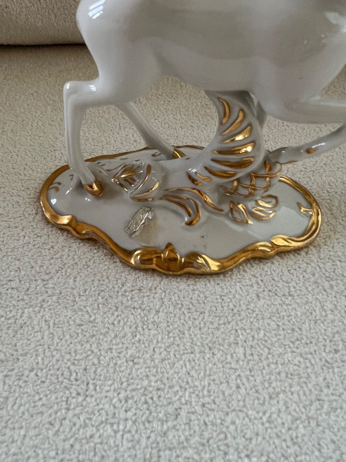 Vintage Royal Dux Czechoslovakia White Porcelain Deer Figurine