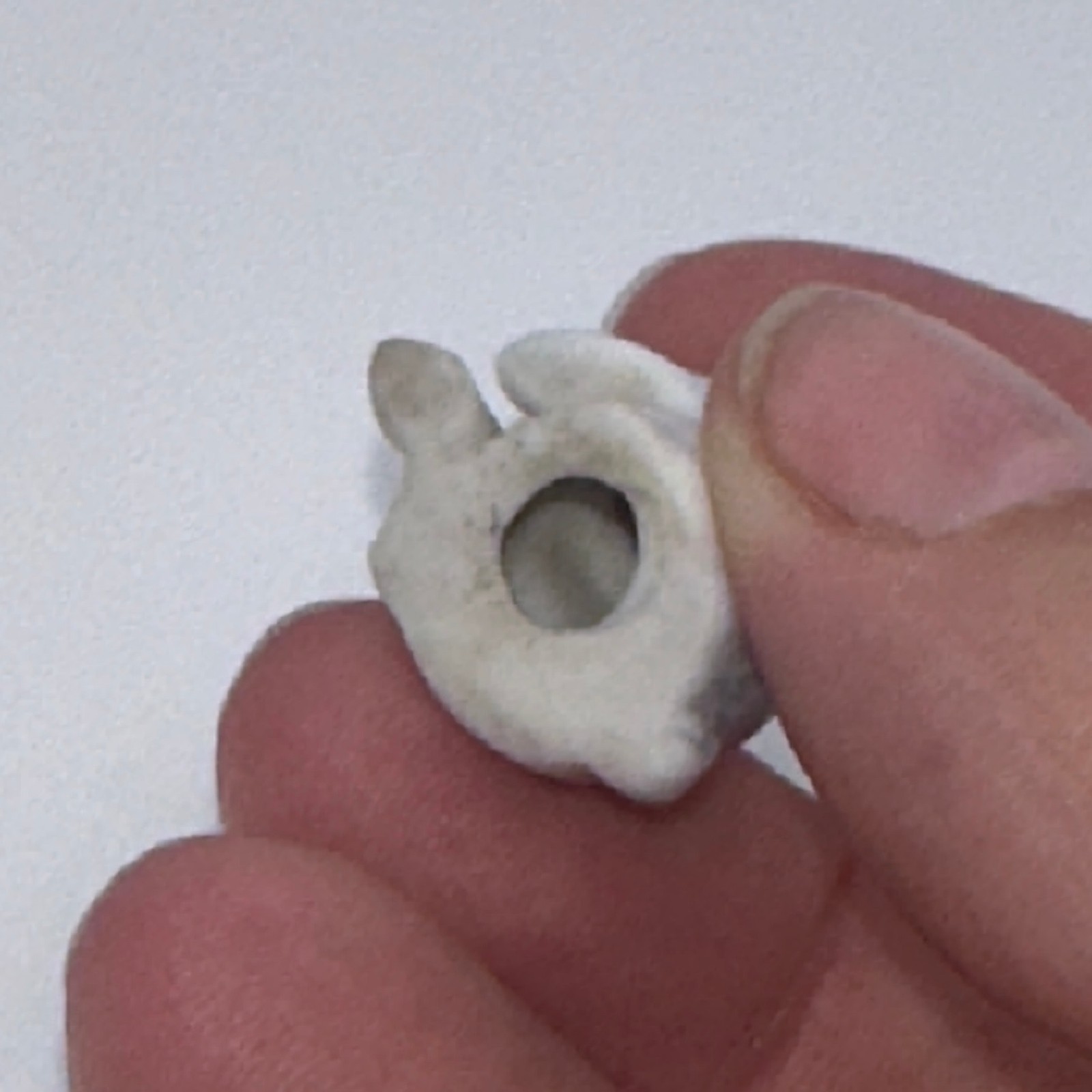 1″ Gray Hare Ceramic Rabbit Miniature Figurine Animals Bunny Collectible Decor