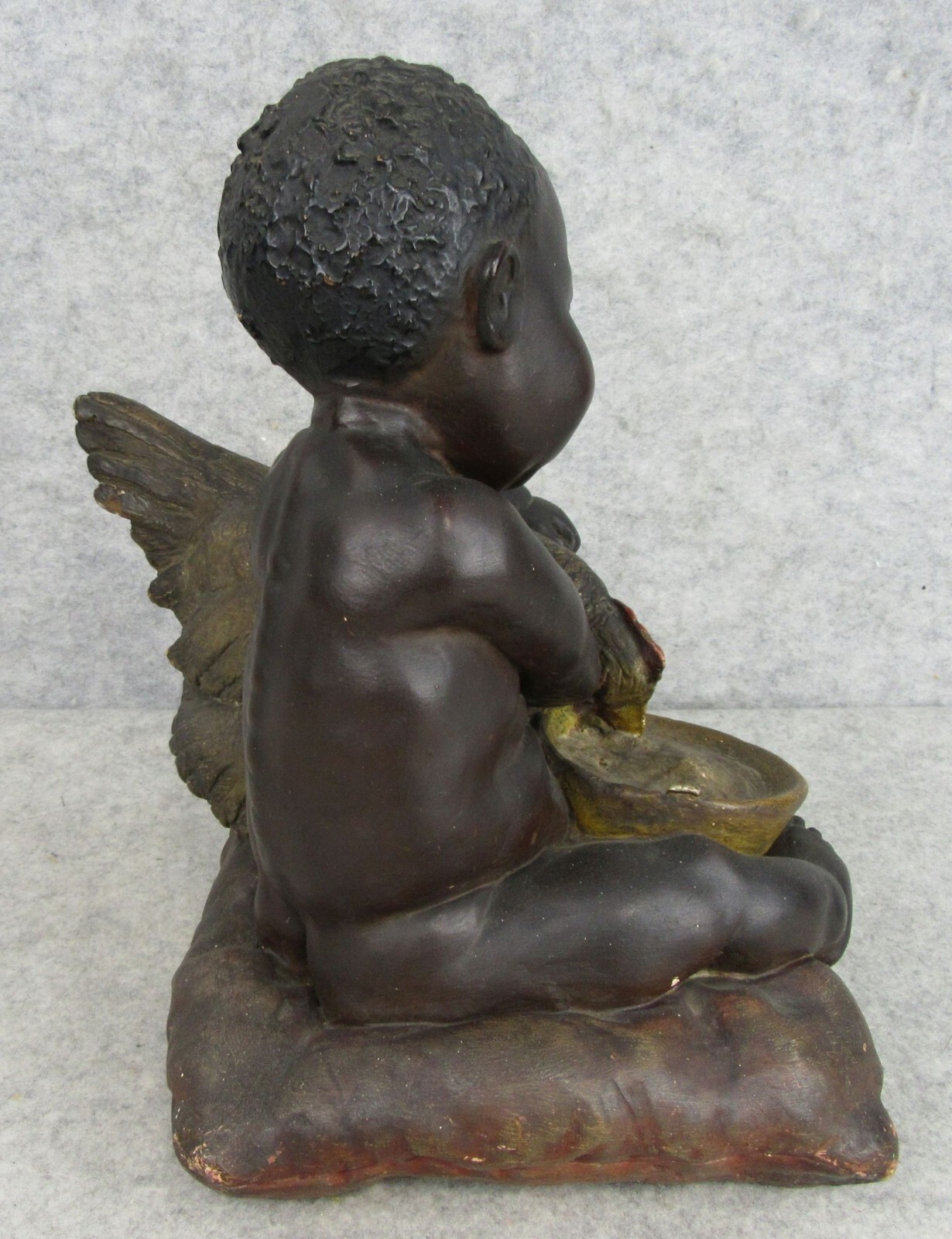 RARE Antique Victorian Child Feeding Chicken Chalk Ware Figurine BEAUTIFUL