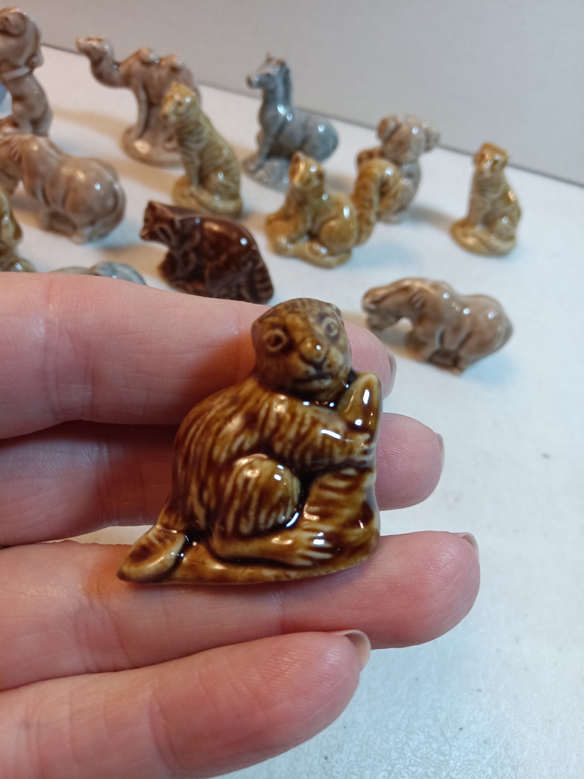 Vtg. Wade Rose Tea Whimsies Lot Of 21 Mixed Ceramic Miniatures Animals + Circus