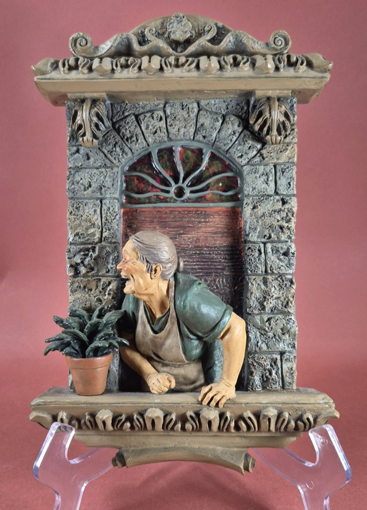 Michael & Shelley Buonaiuto Window Sculputre the Herbalist 12″ x 8″ Signed