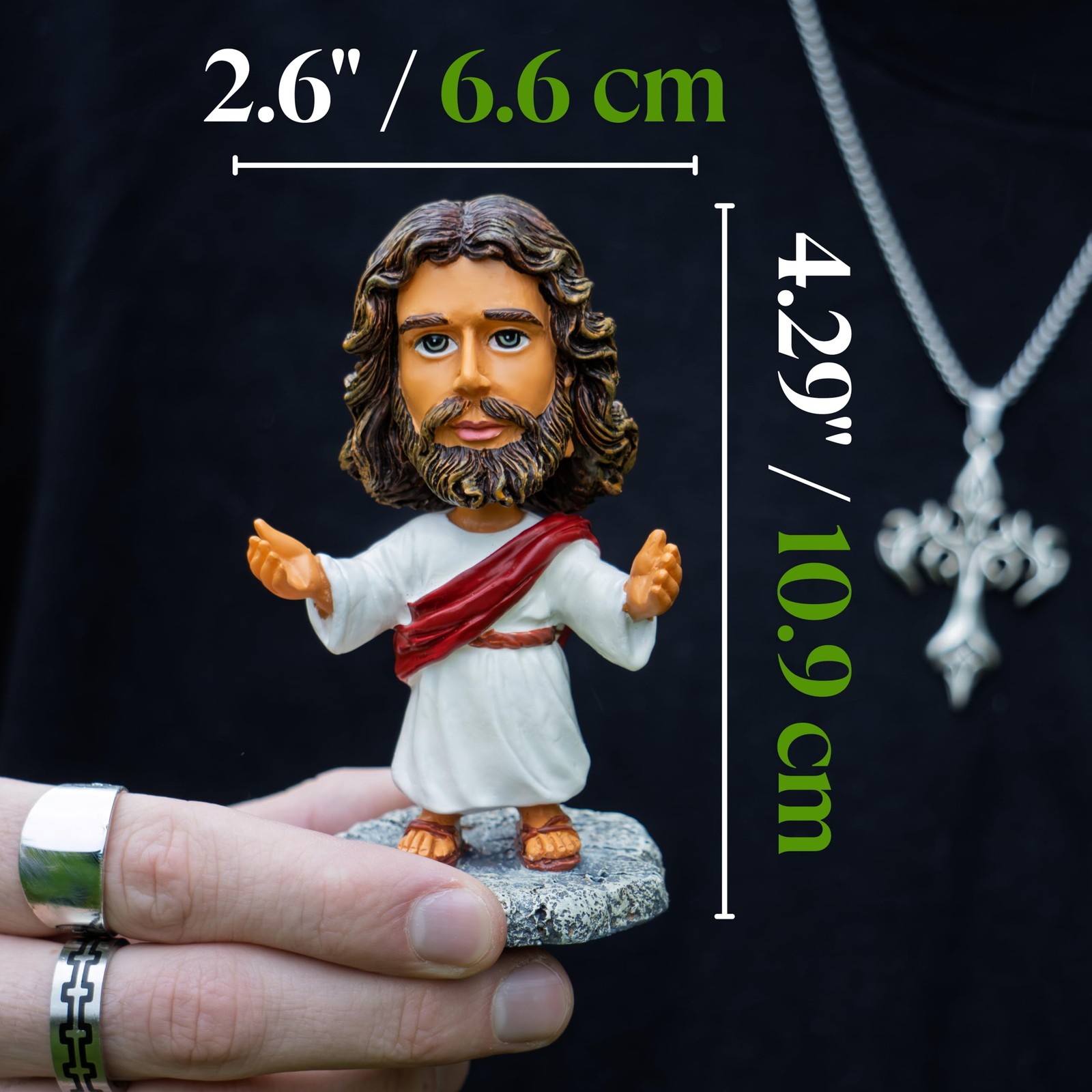 Jesus Bobblehead – 4.29” Mini Dashboard Jesus for Car, Durable Resin Figurine…