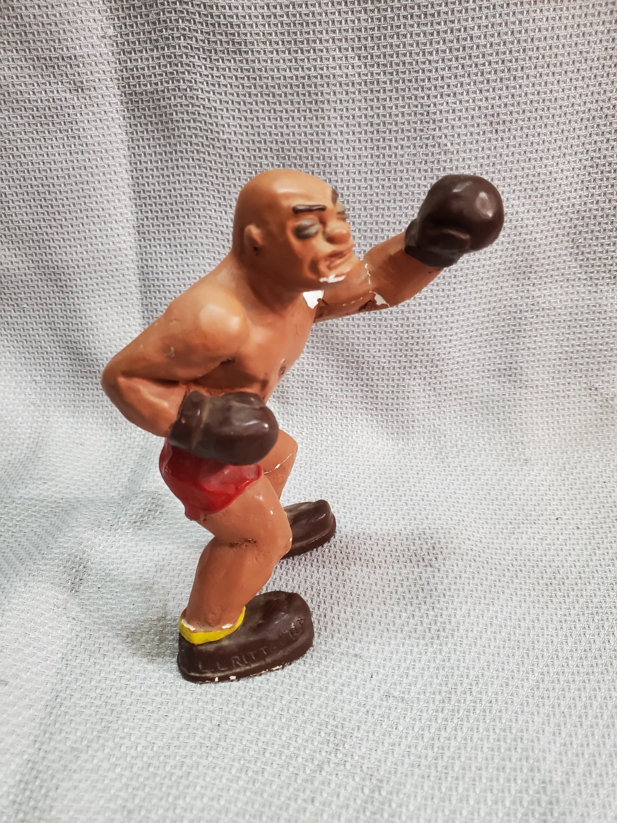 1940’s L.L. Rittgers Authentic Vtg Trio Boxing Figurines Two Boxers & Referee
