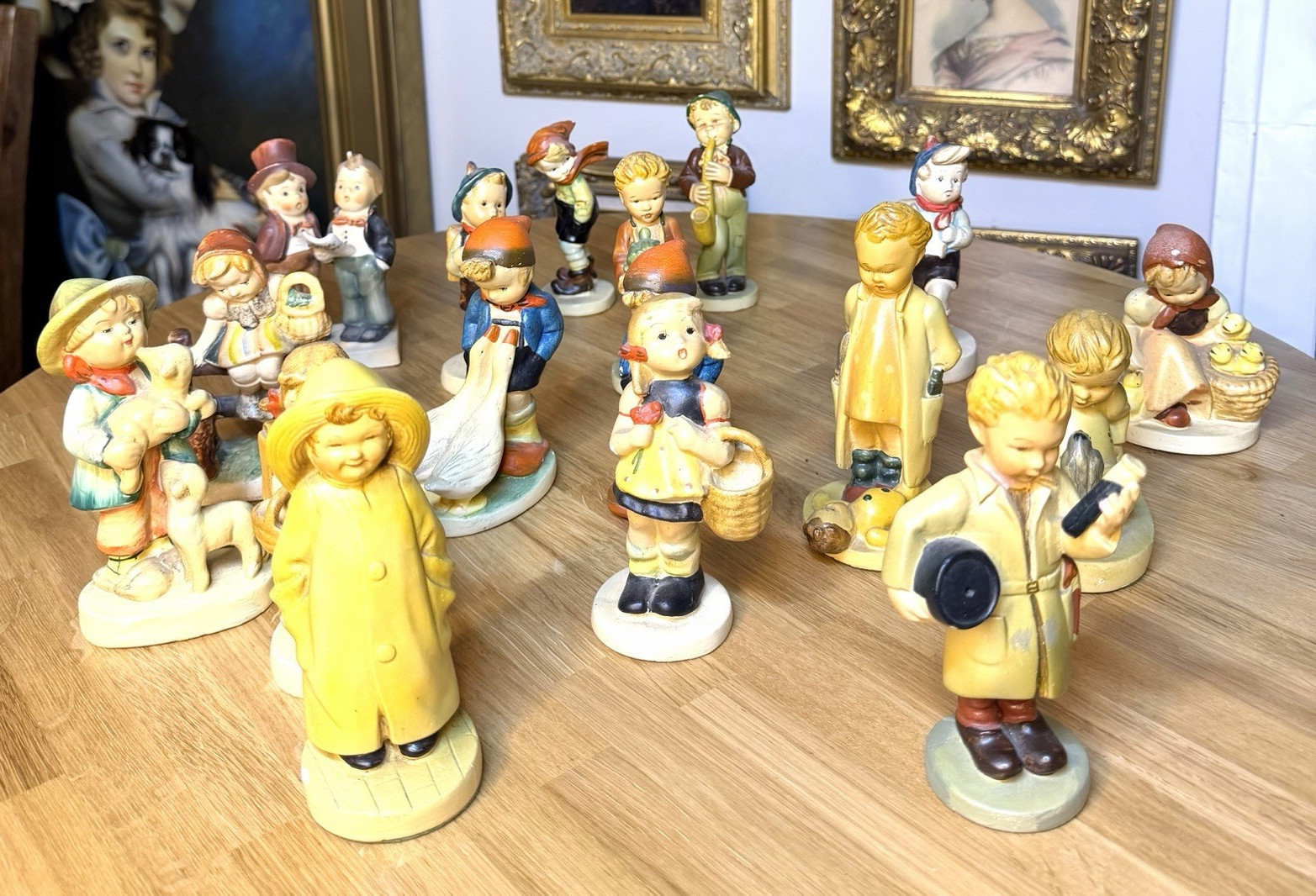 Anri Ars Sacra Hand Carved Painted Wood Children Figurine 1957 Mid-Century