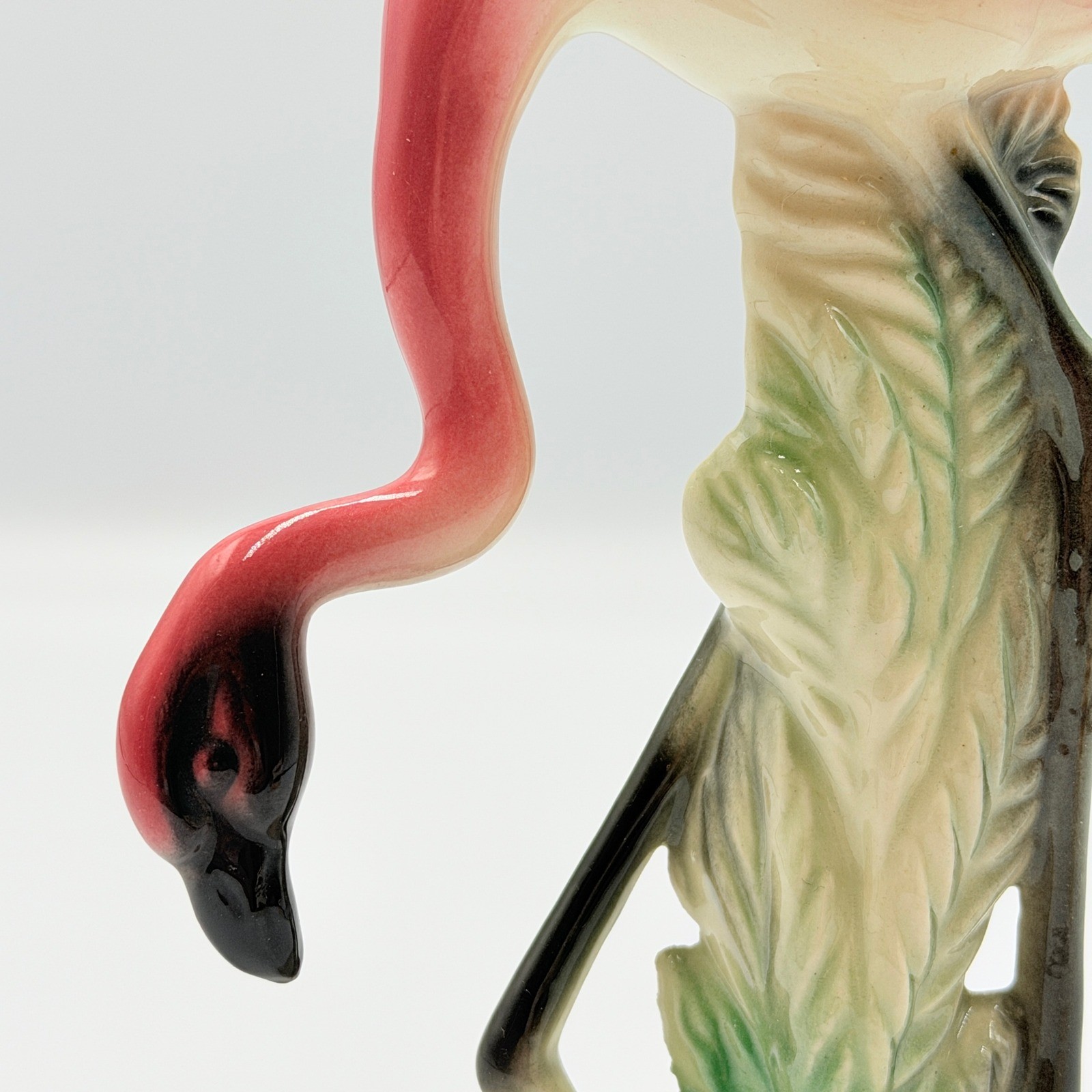 Vintage Flamingo Figurine Ceramic Pink Tropical MCM Retro Coastal Kitsch Decor