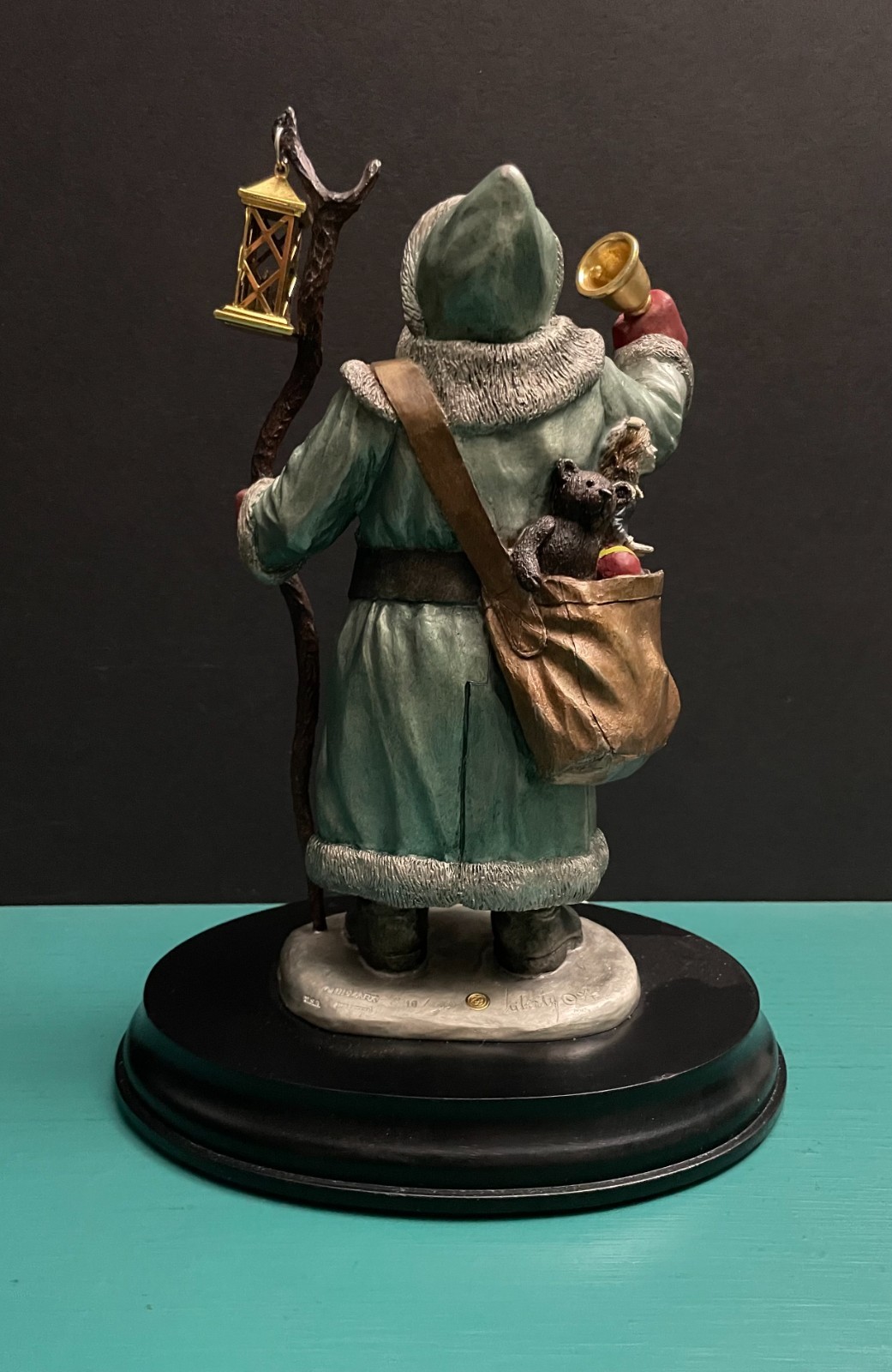 RARE Chilmark Pewter Liberty Christmas Bell Lantern Woodland Santa Claus Statue