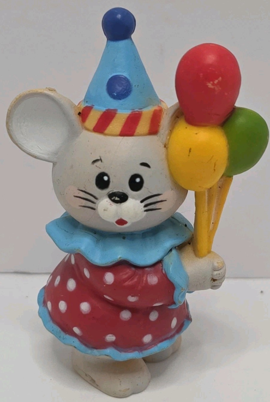 Enesco Clown Mouse & Balloons Figurine Cake Topper 1984 Vintage. Read