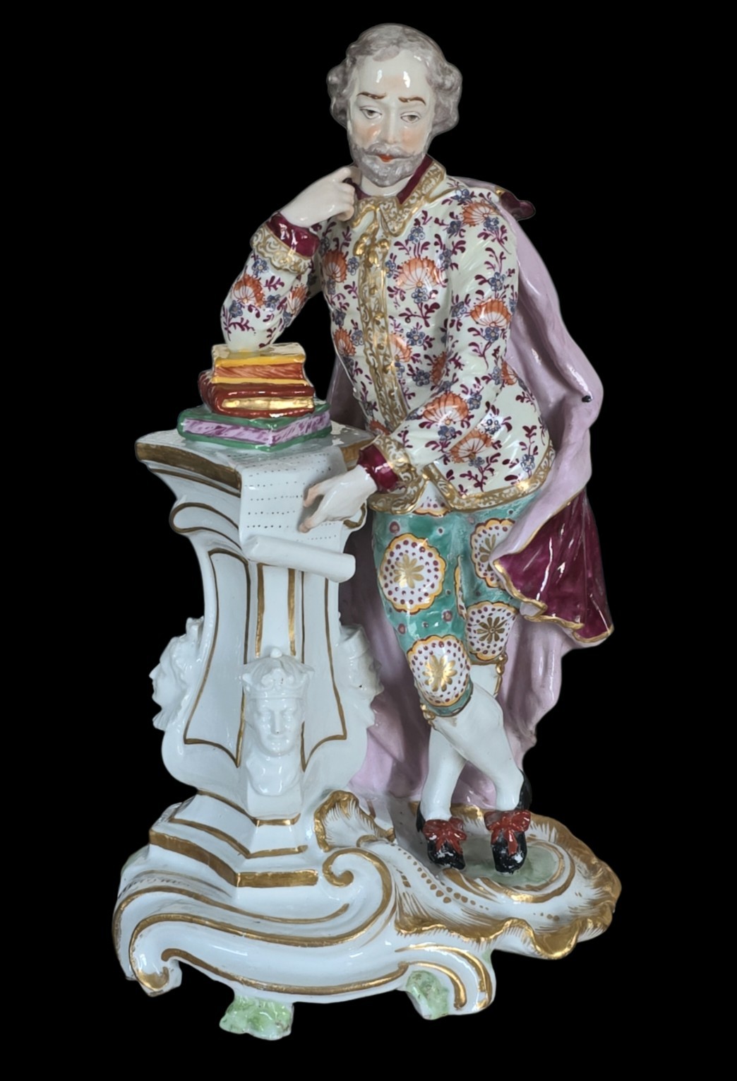 Antique Edmé Samson Porcelain William Shakespeare Figurine / Chelsea Derby ?