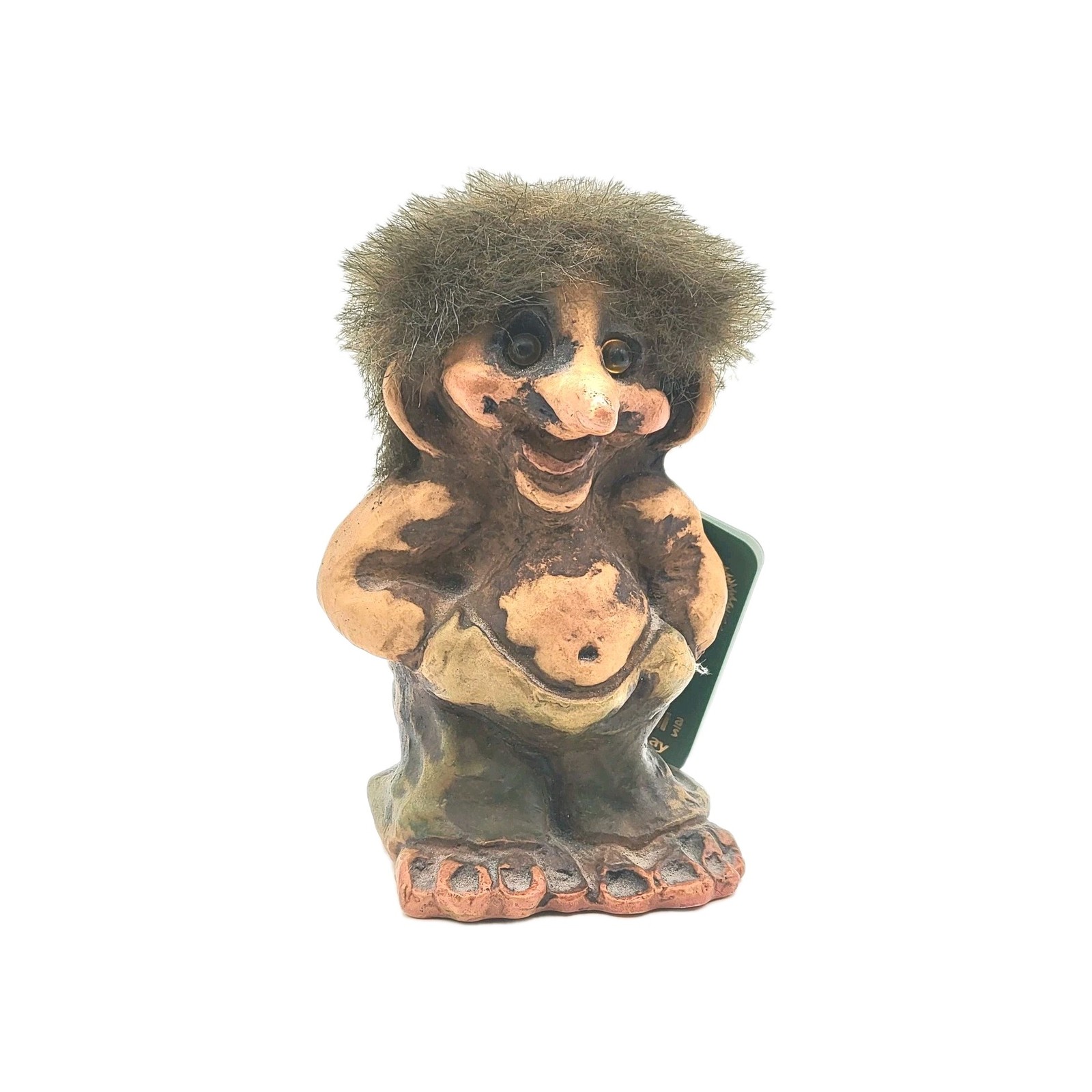 Fosse Troll Norway Fantasy Mythical Small Carved 4″ Figurine Vintage Doll