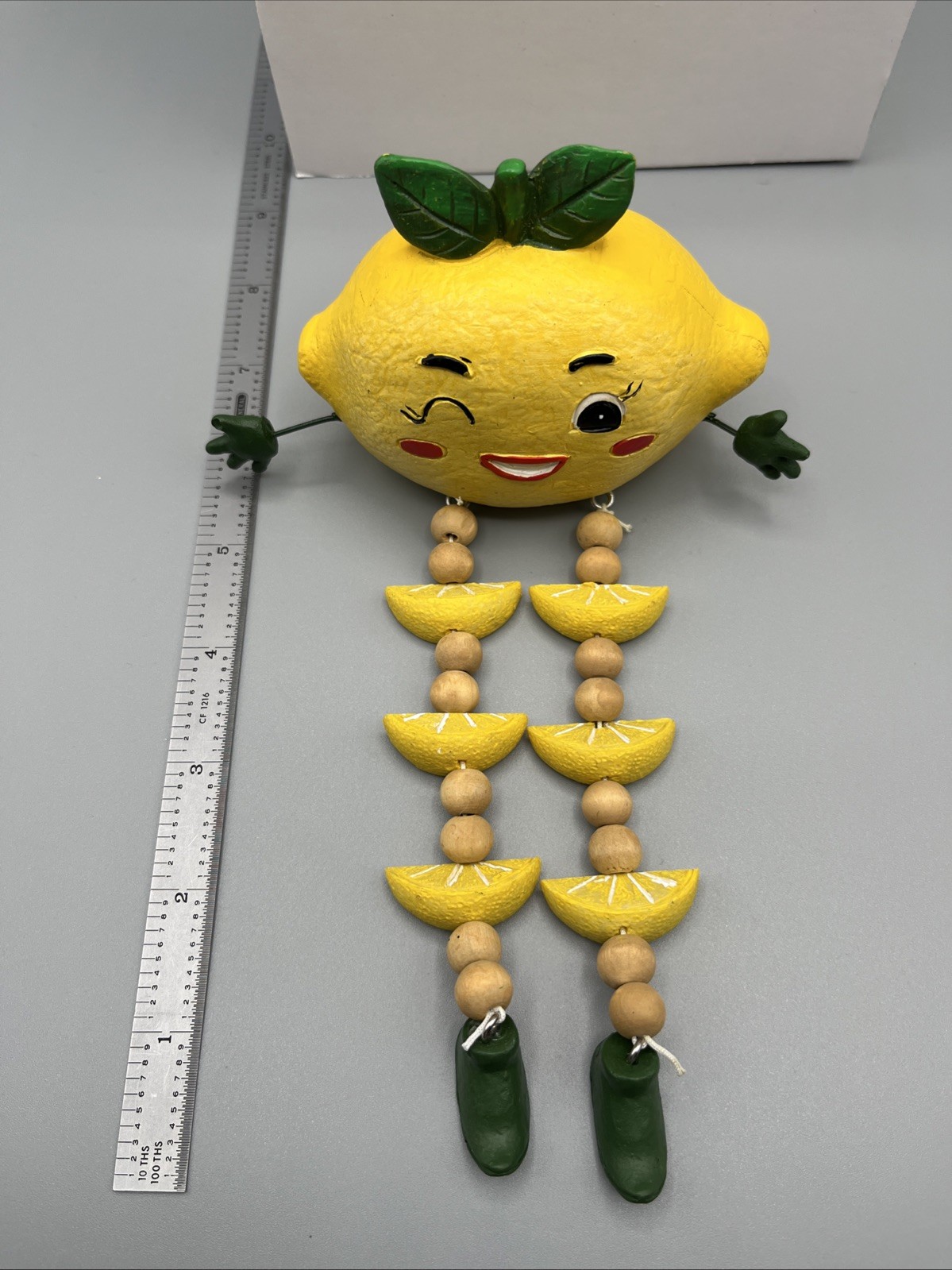 Anthropomorphic Kitschy Whimsical Lemon Shelf Sitter – Rare