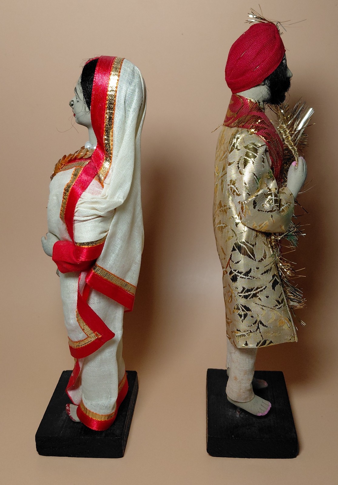 Vintage Handcrafted Traditional Indian Wedding Doll Couple