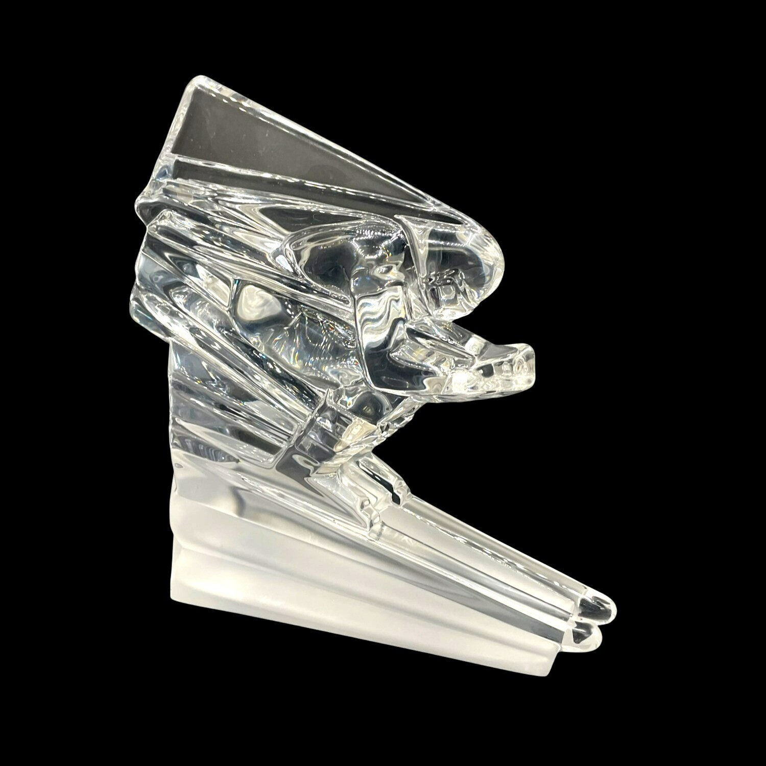 Cristal De Sèvres Art Deco Skier Sculpture 7″ Tall Model 109703 Rare Crystal