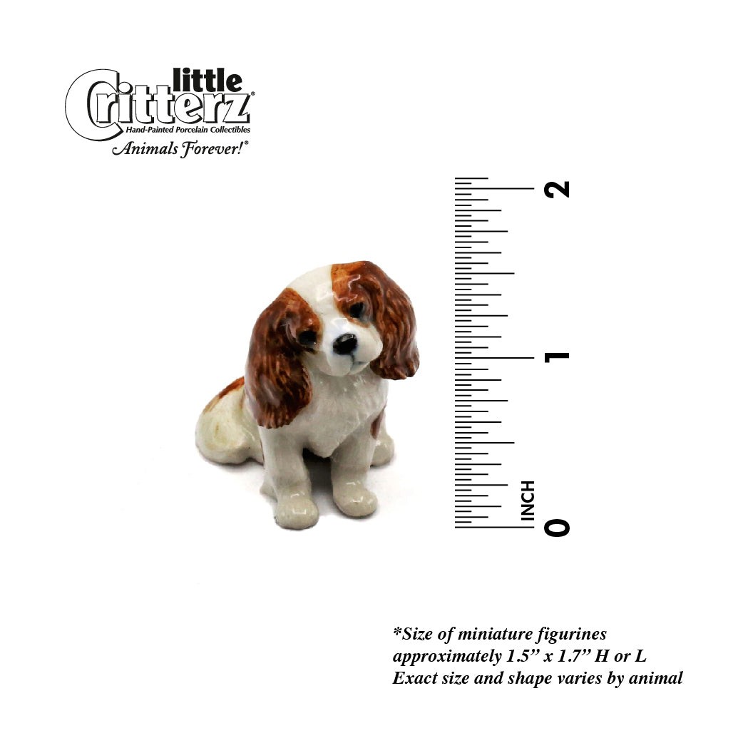 Little Critterz Cavalier King Charles Spaniel “Rex” Miniature Porcelain Figurine